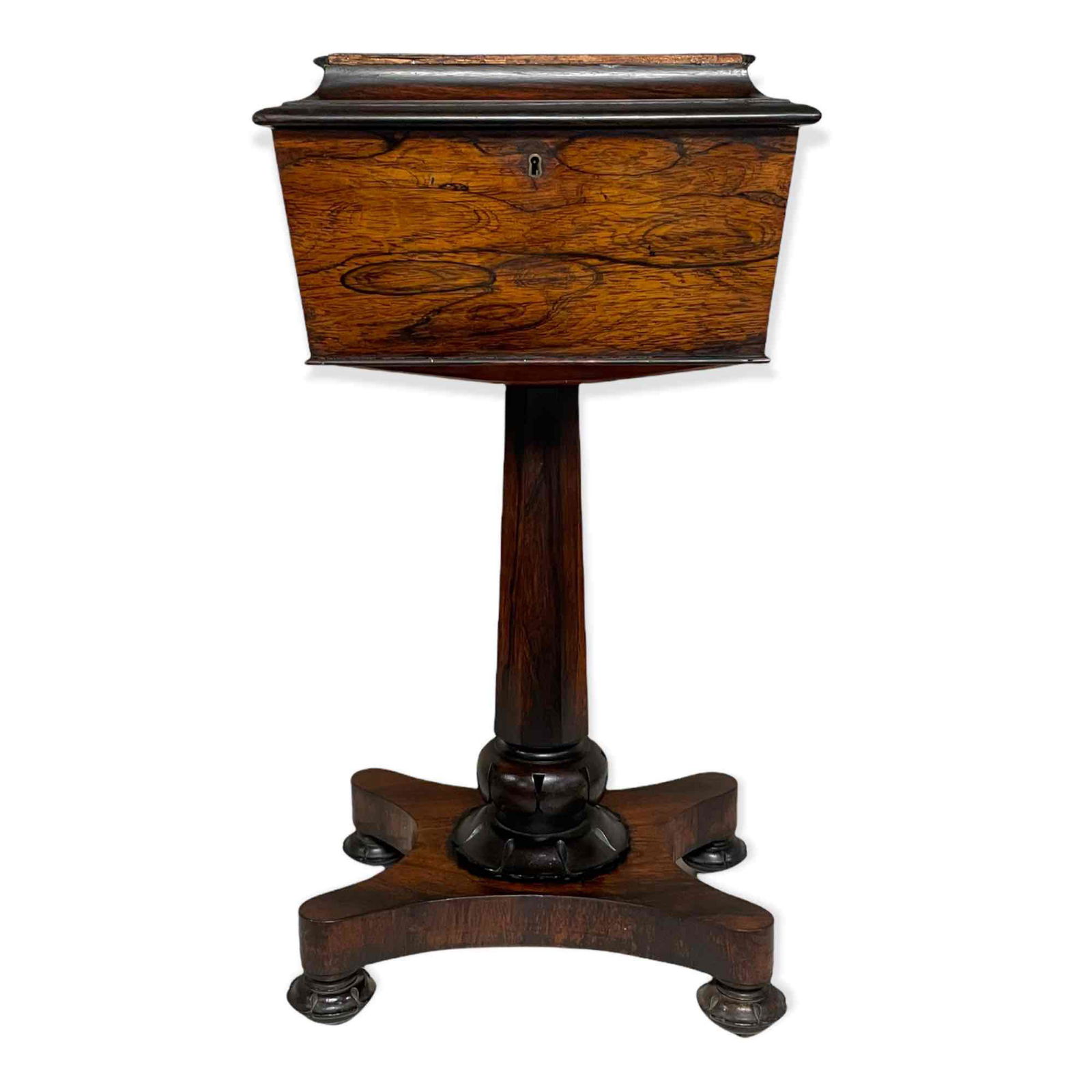 19th Century Regency Rosewood Tea Caddy on Stand (1 of 17)