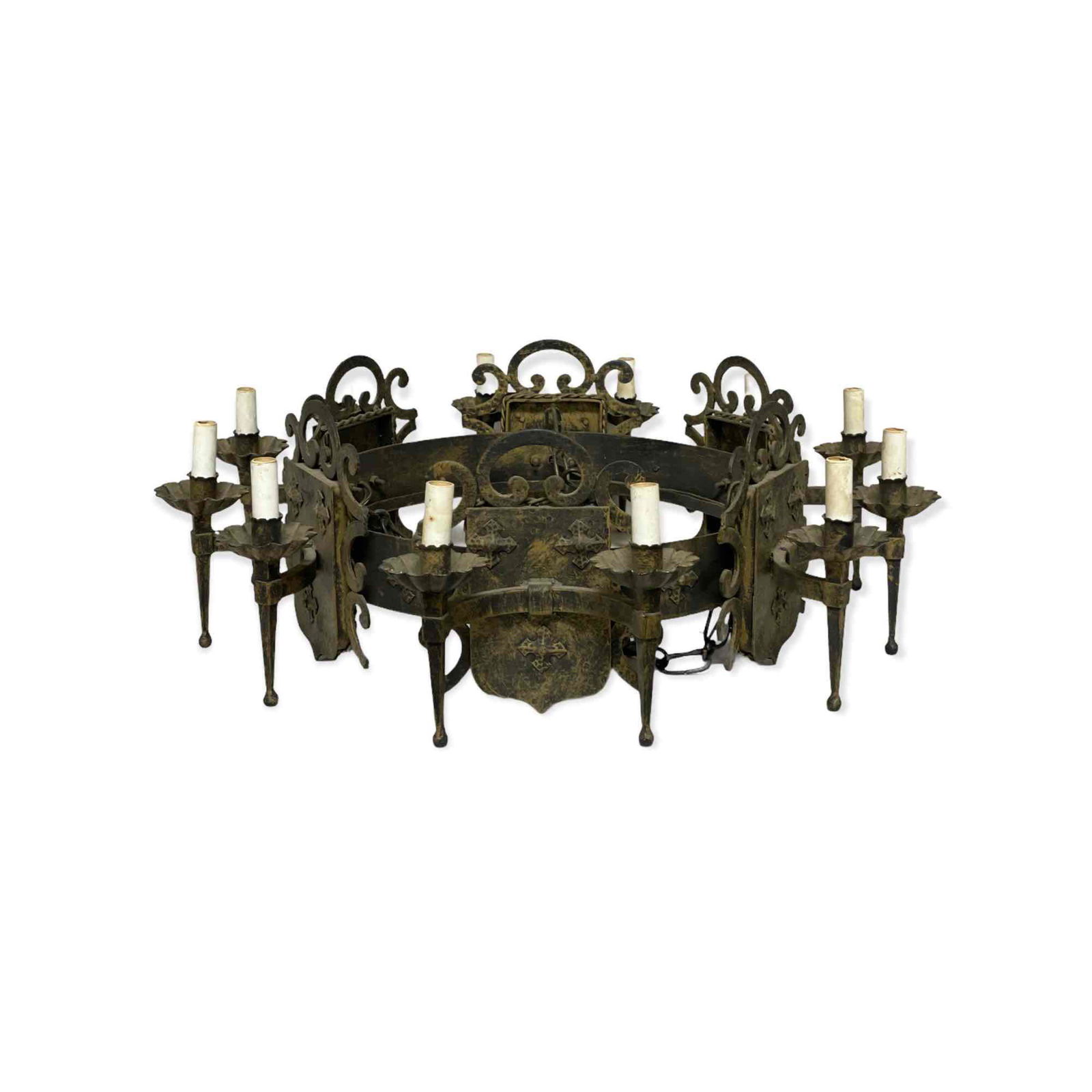 European Castle 12 Light Gothic Hanging Chandelier (1 of 18)