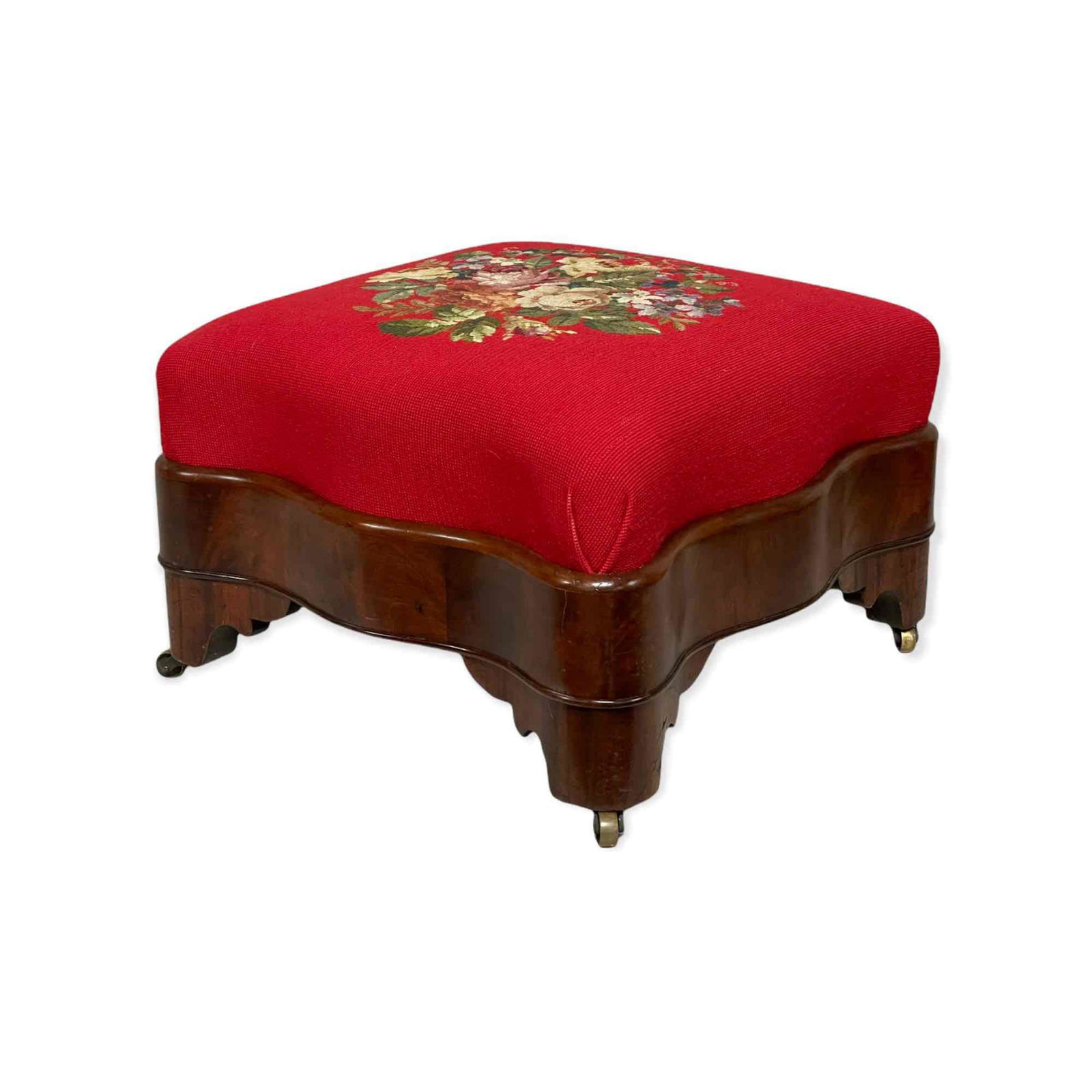 19th C. American Empire Carved Mahogany Footstool (1 of 16)
