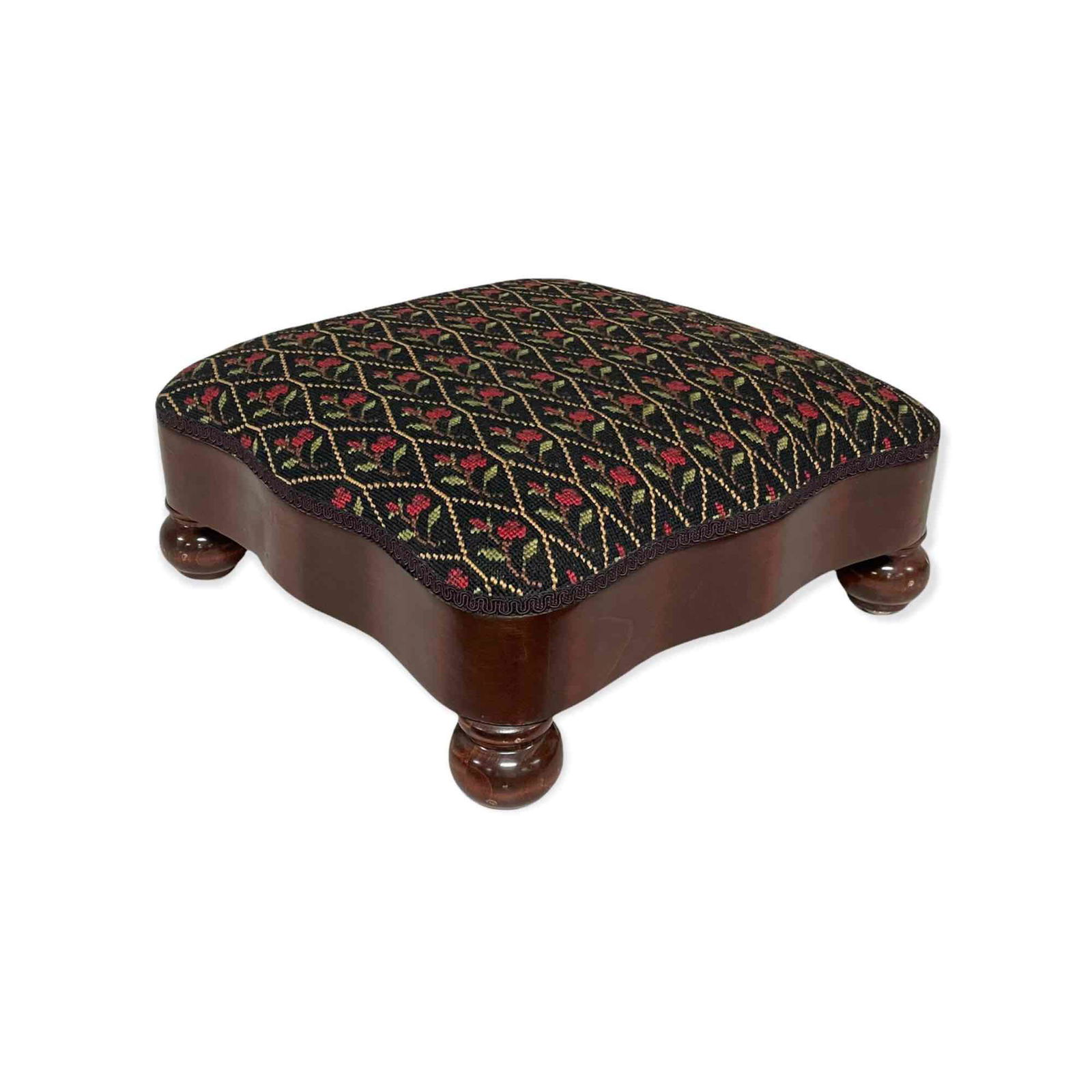 American Mahogany Empire Style Foot Stool Ottoman (1 of 15)