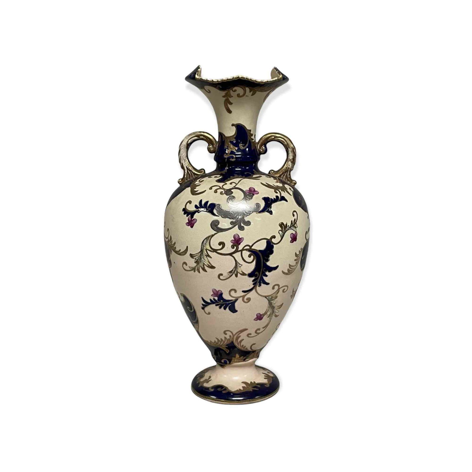 Hand Painted Urn Body Double Handled Footed Vase (1 of 13)