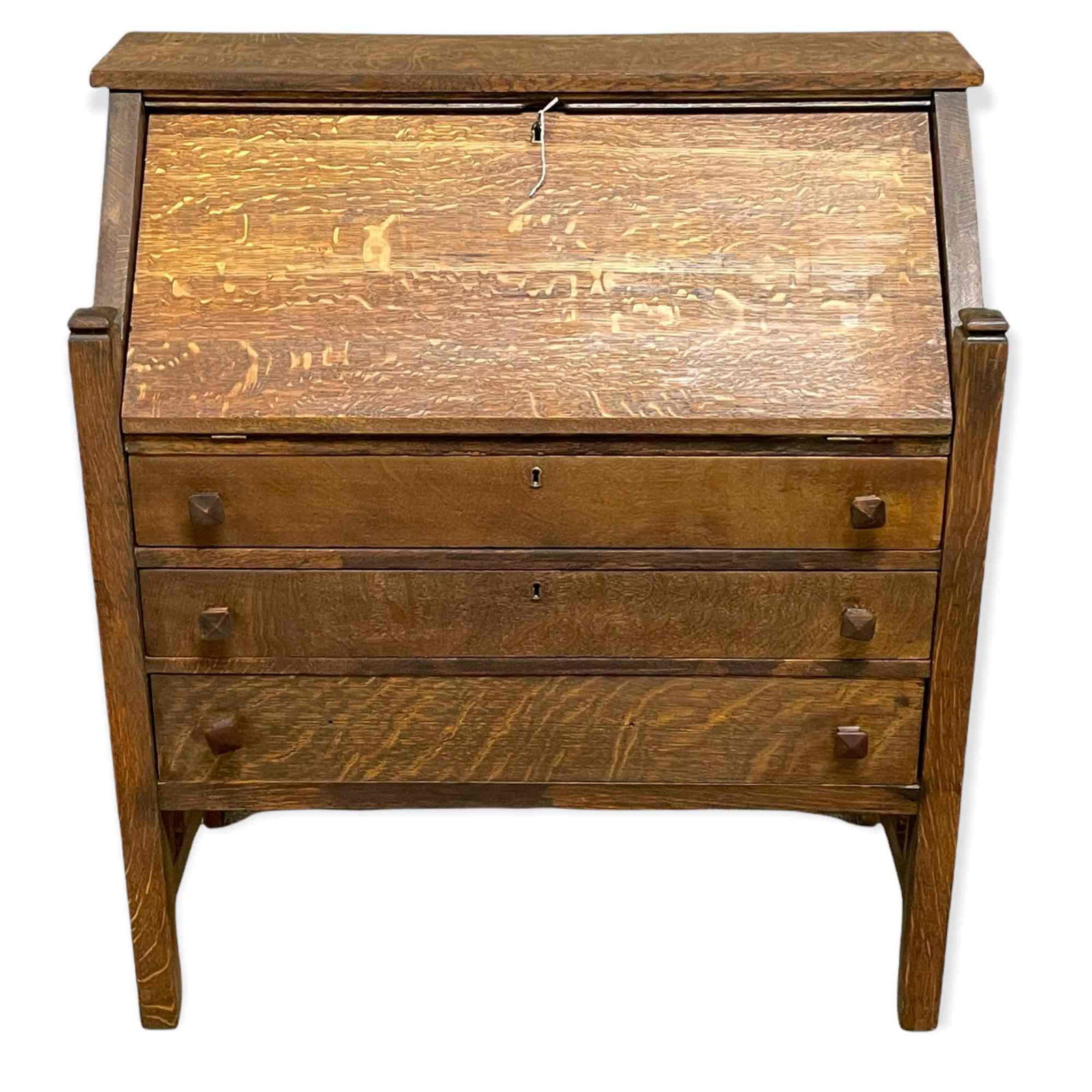 Arts and Crafts Style Mission Oak Fall Front Desk (1 of 20)