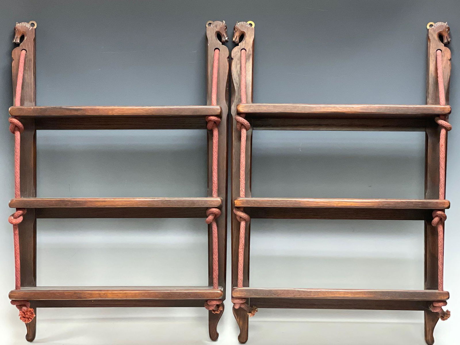 (2) Pair of Romweber Viking American Oak Horsehead Wall (1 of 12)