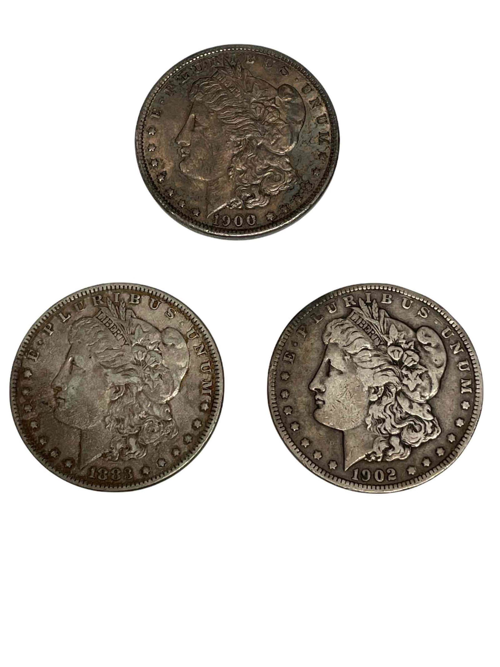 Three (3) US Morgan Dollar Coins - Silver Dollars (1 of 20)