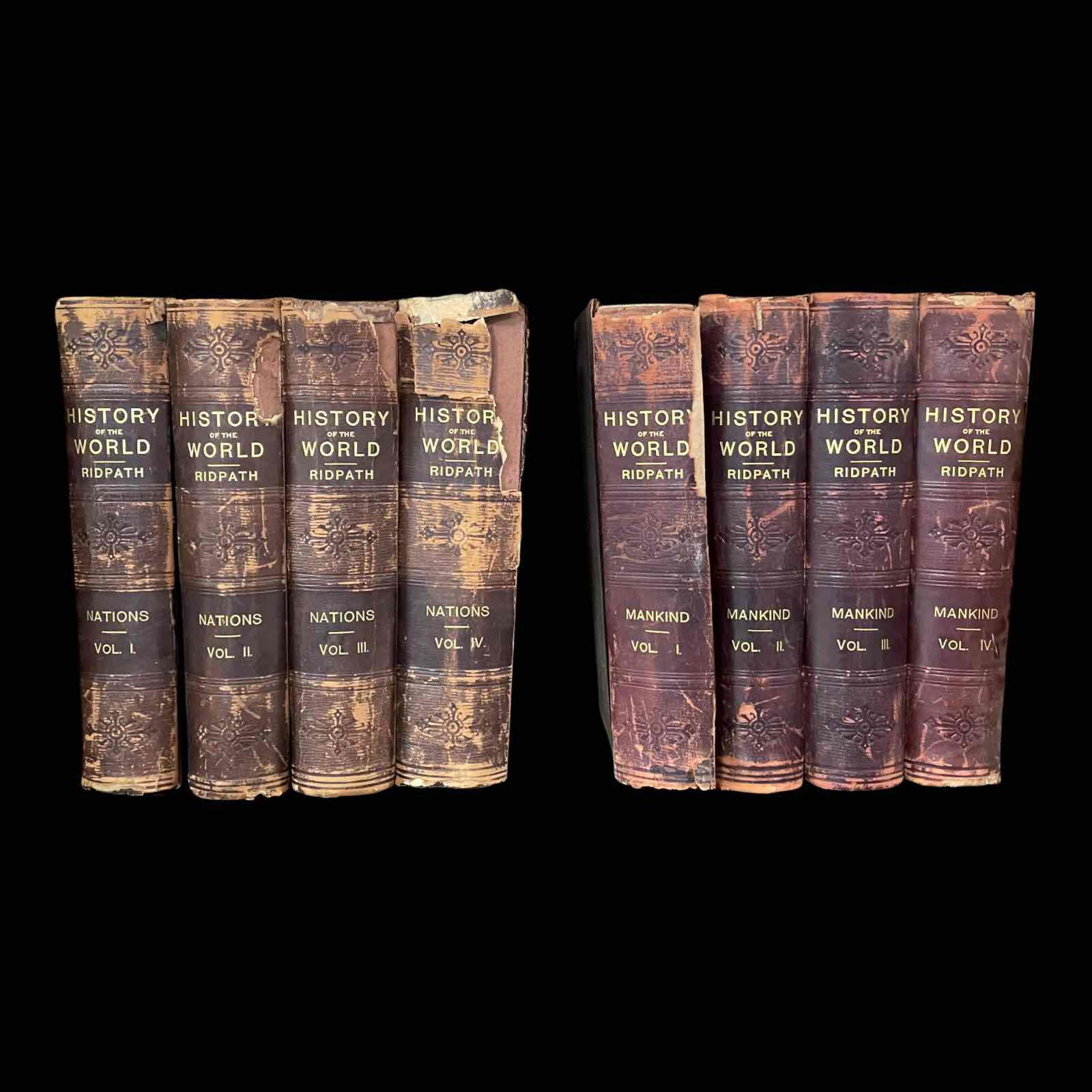 HISTORY OF THE WORLD - Ridpath Two 4 vol Sets (1 of 9)