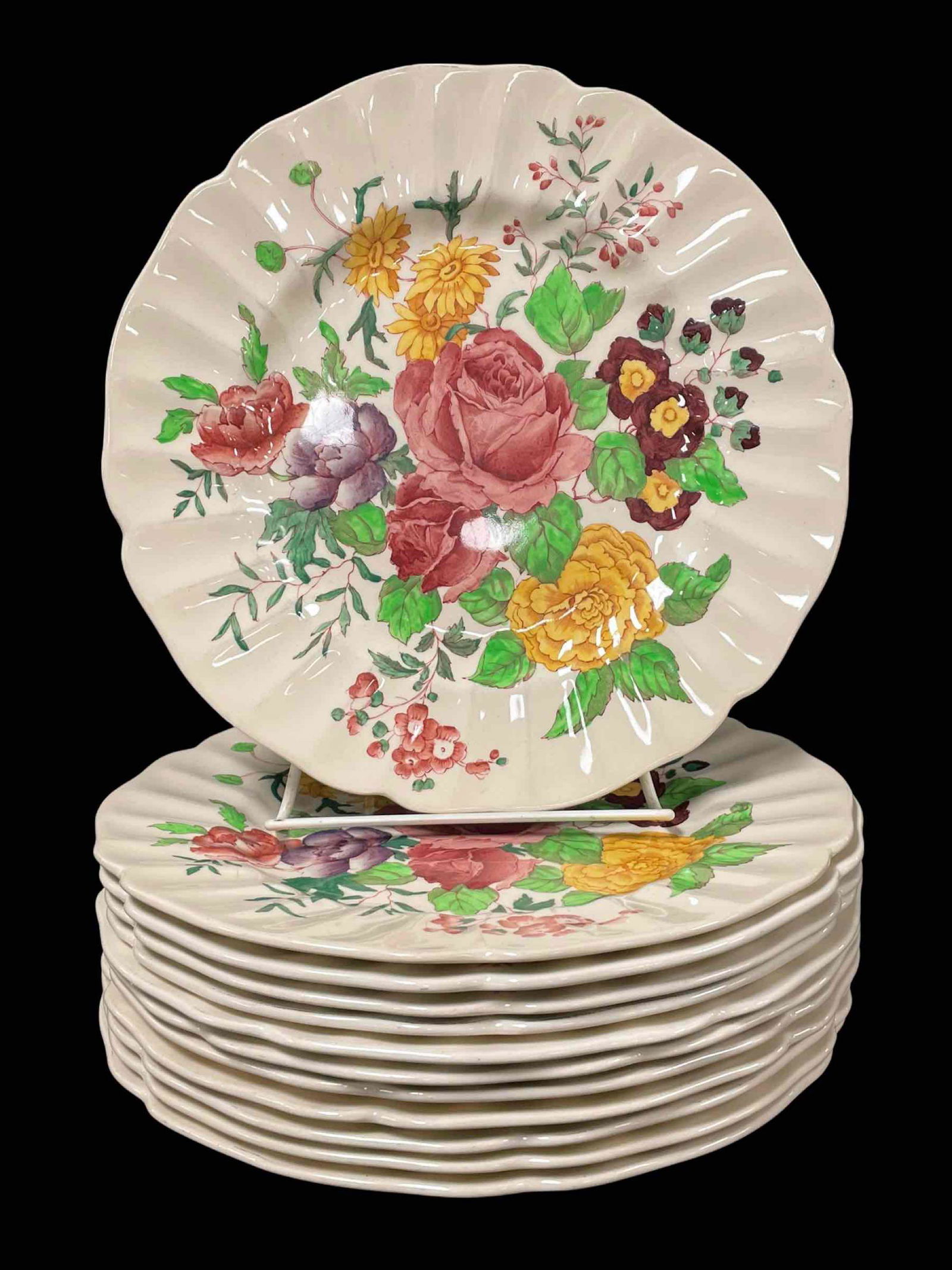 Set of Twelve (12) Royal Doulton ENGLISH POSY Plates (1 of 20)
