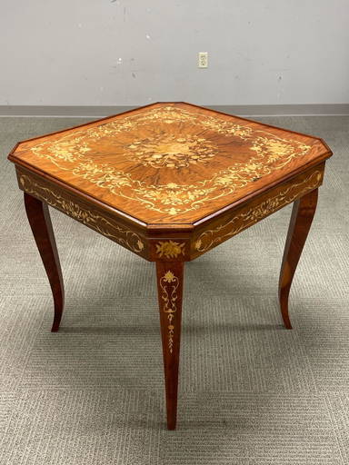 Italian Inlaid Wood Multi Game Table With Roulette, Checkers/Chess,  Backgammon