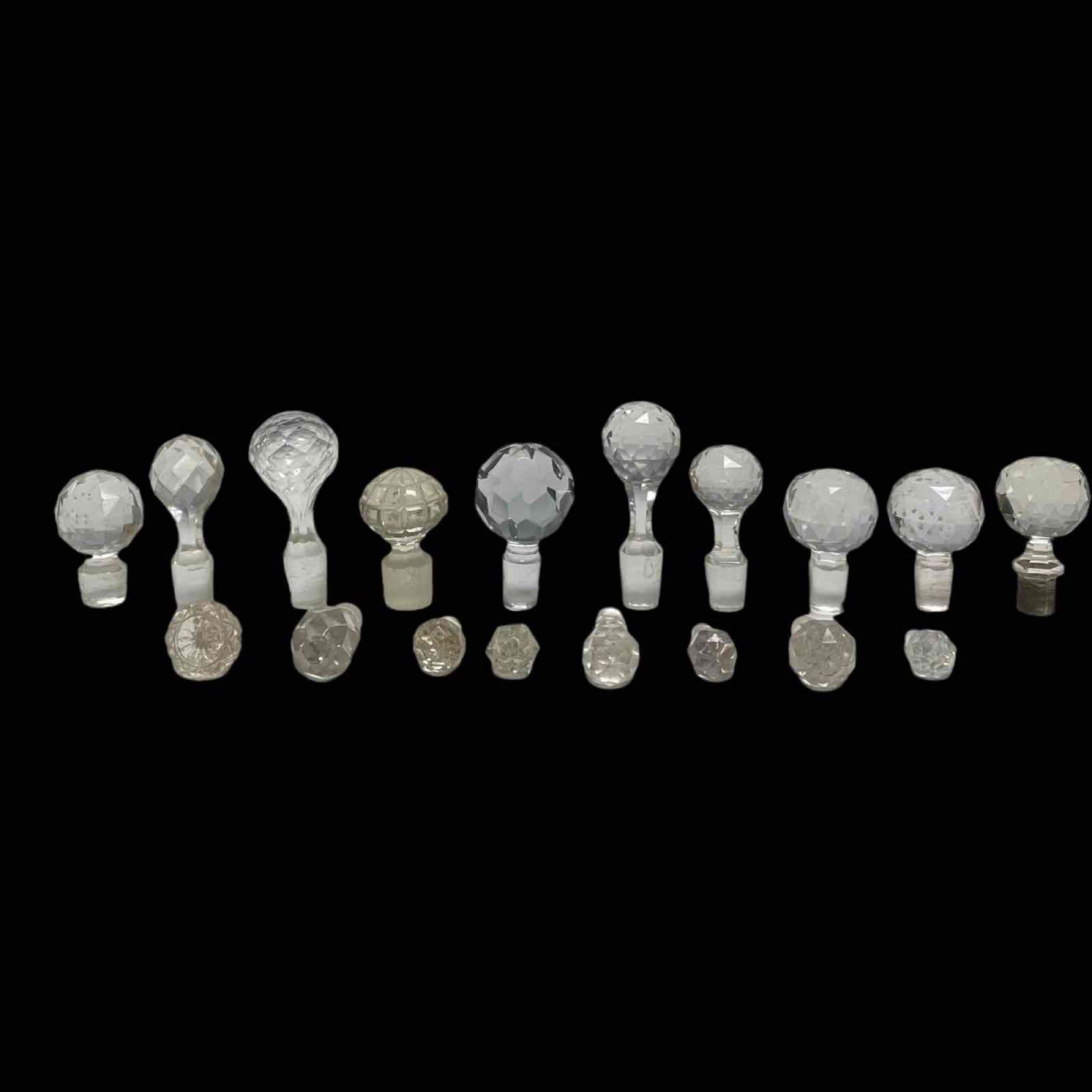 Eighteen (18) Antique  Faceted Cut Glass Stoppers (1 of 20)