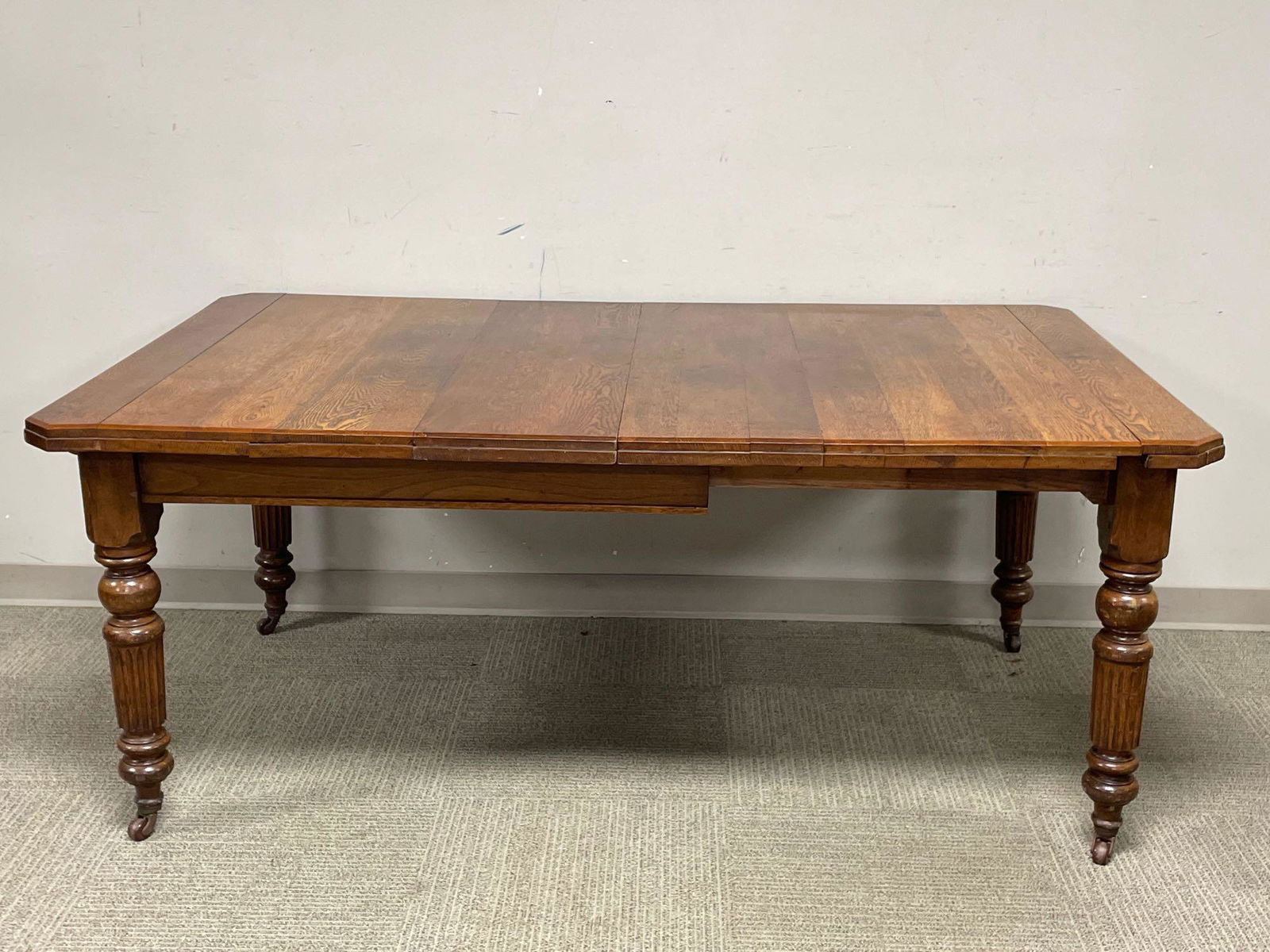 19th c. English Oak Crank Open Dining Table (1 of 15)