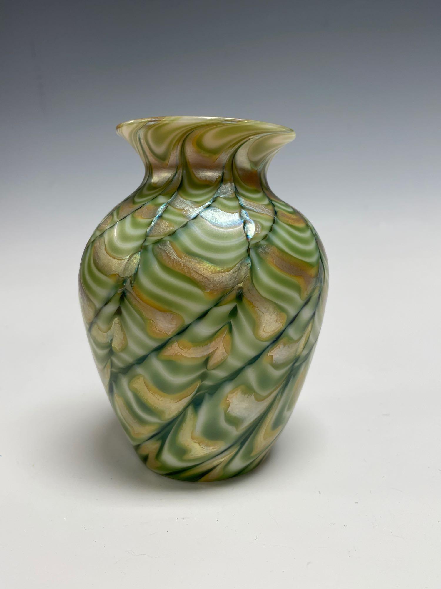 King Tut Aurene Art Glass Vase (1 of 11)