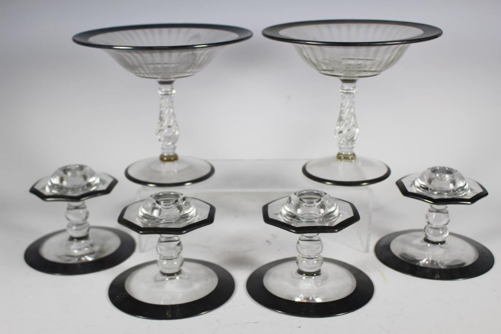 Sterling and Cut Glass Compotes w Candle Sticks (1 of 15)