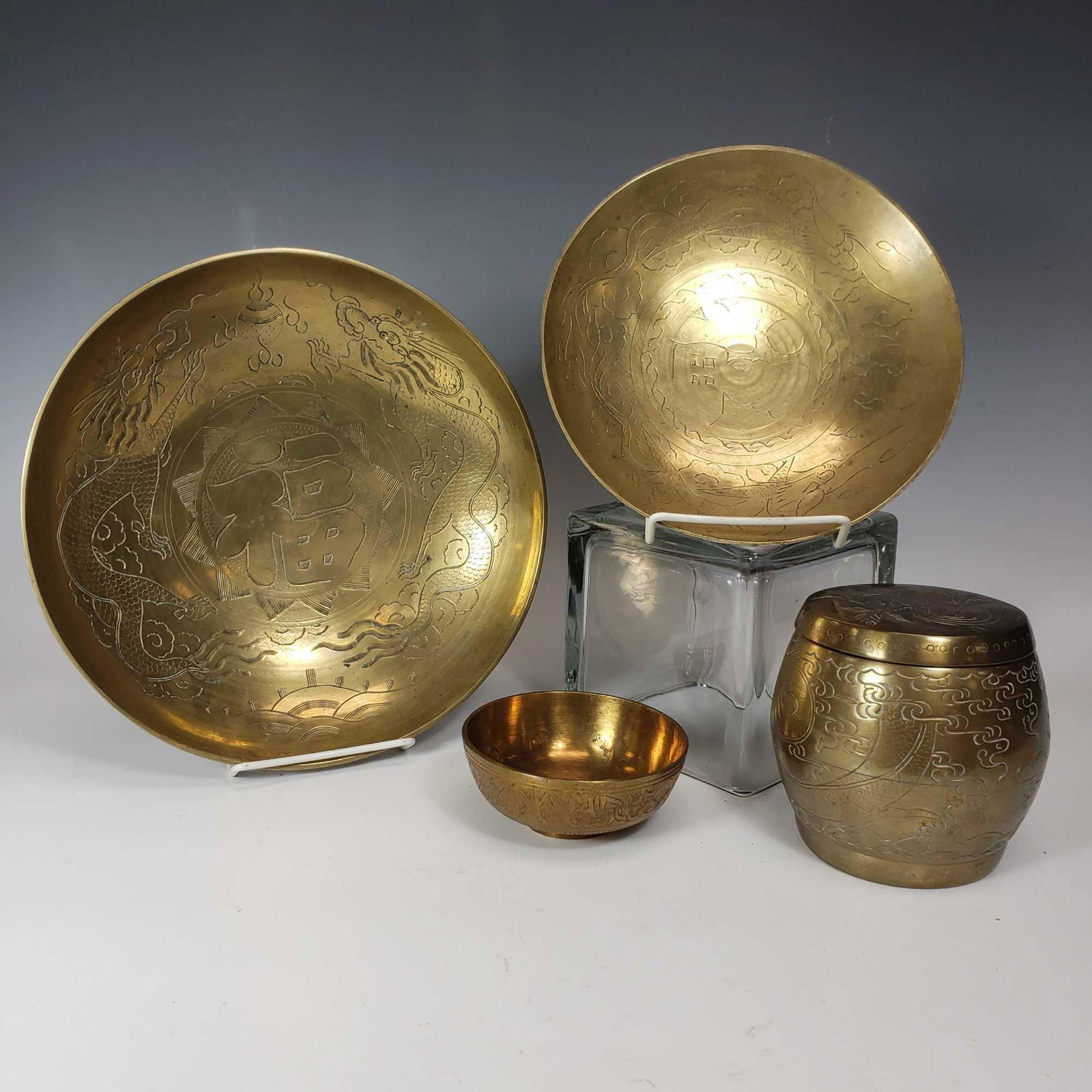 Four (4) pc Group Lot of Chinese Brass Decoratives (1 of 20)