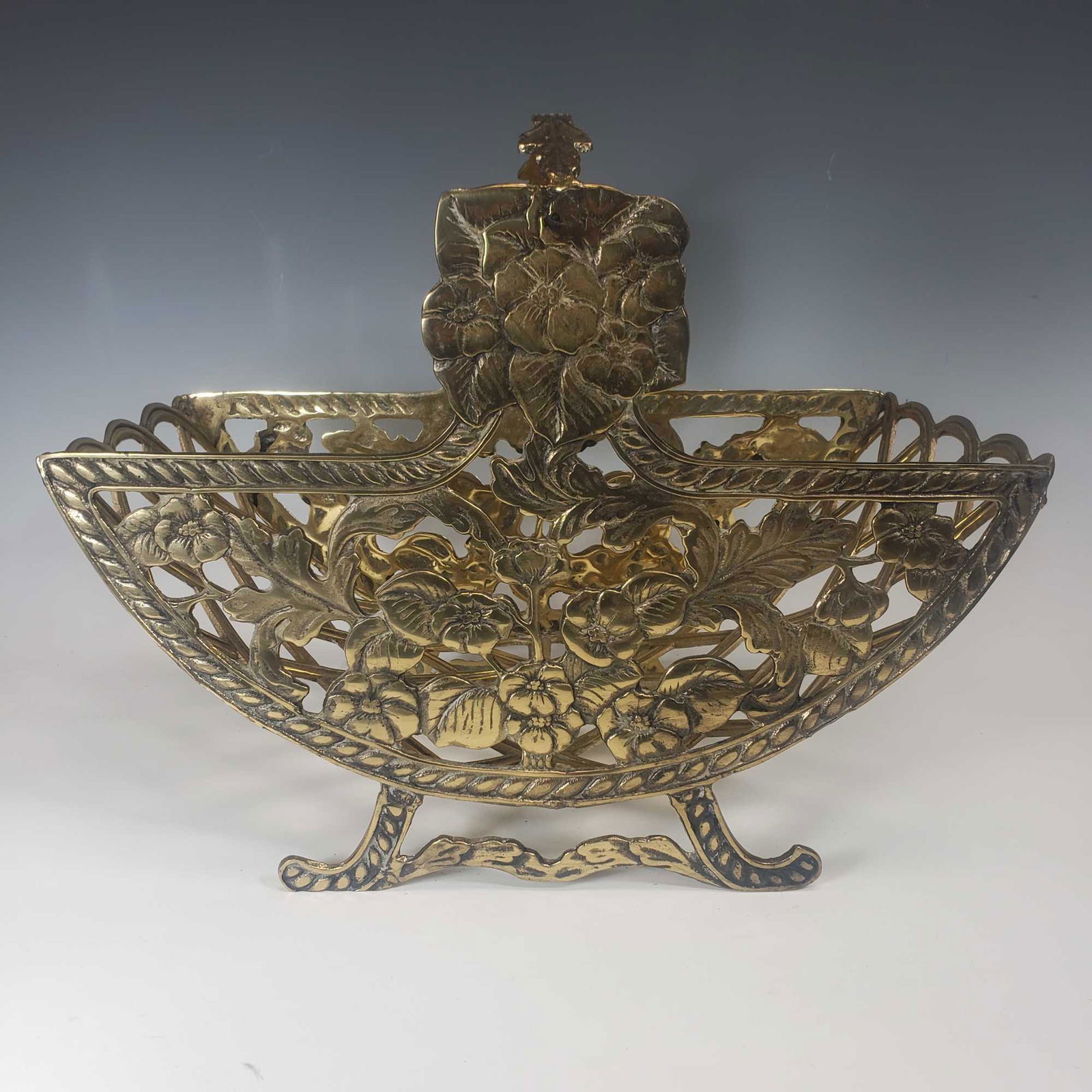 English Brass Decorative Magazine Basket Holder (1 of 8)