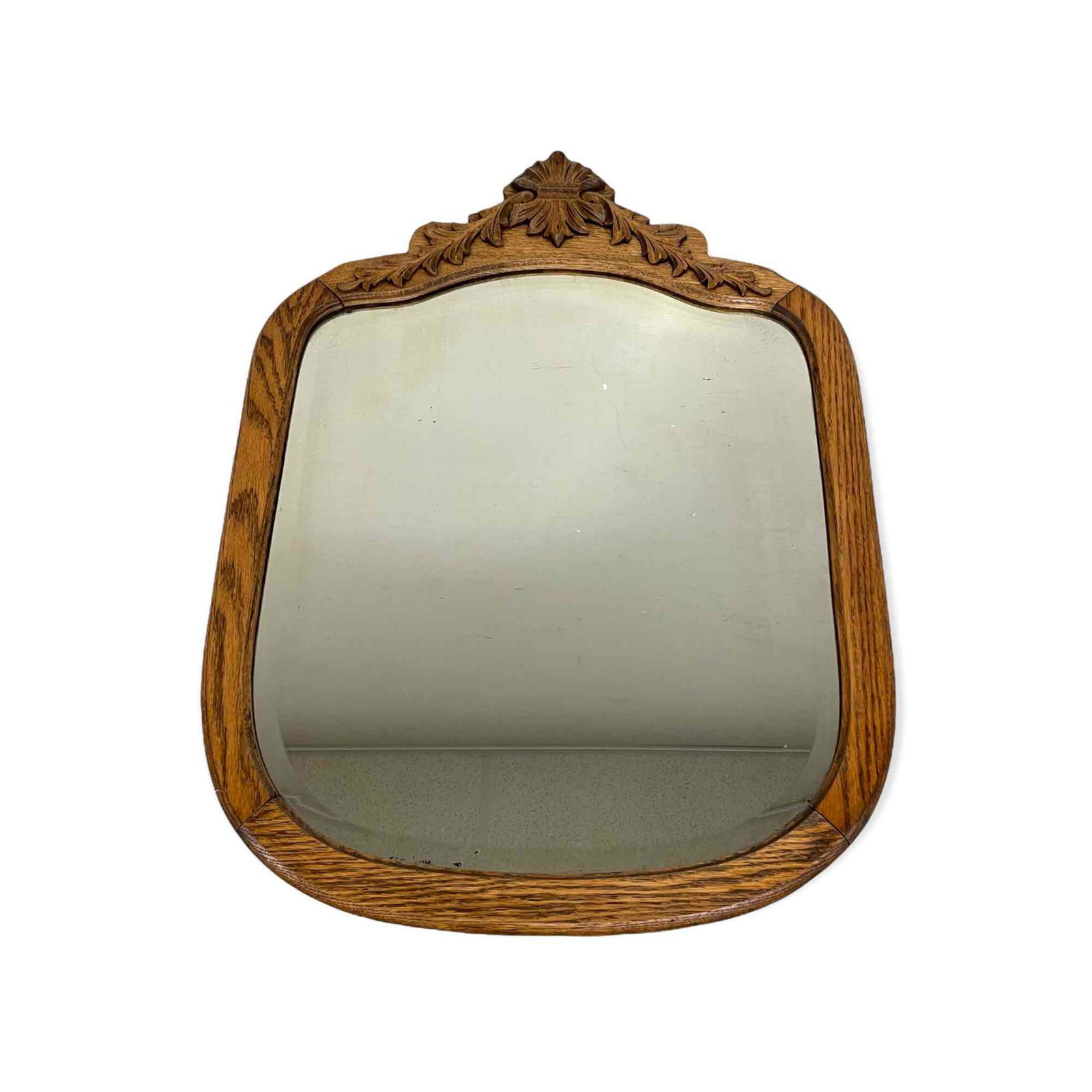 American Oak Mirror With Carved Crest - ca. 1910 (1 of 17)