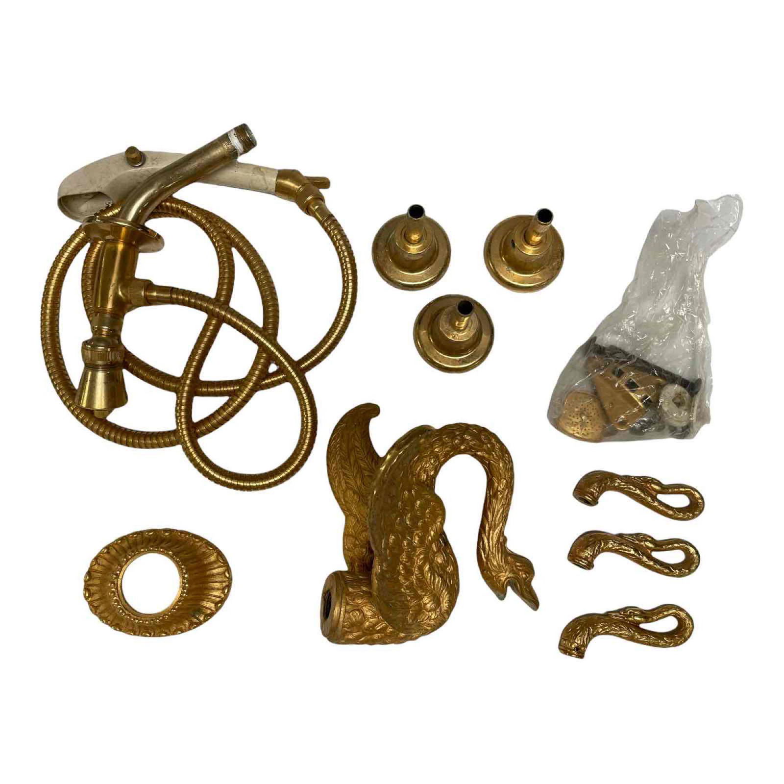 Gilt Bronze Swan Figural Bathroom Faucet Set (1 of 19)