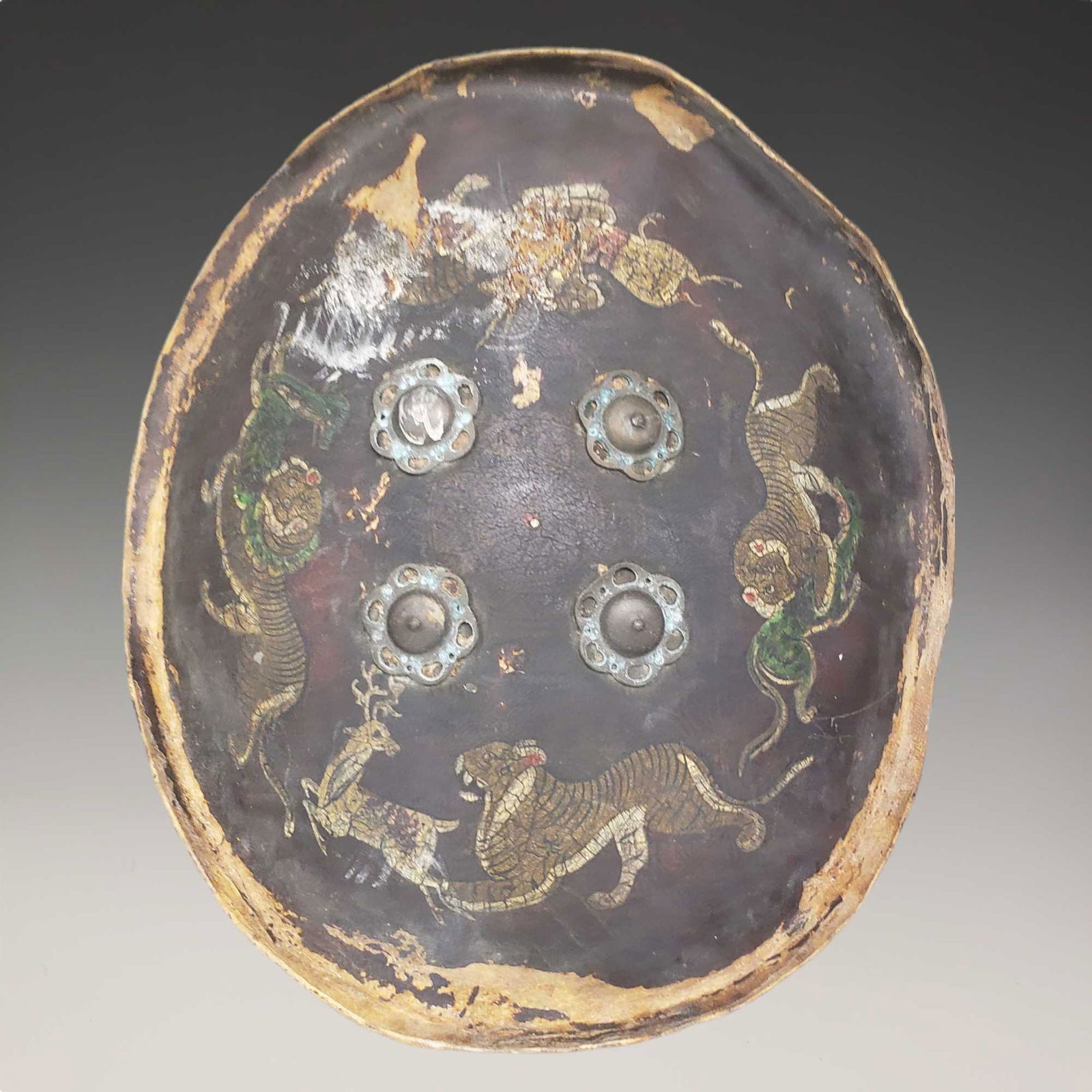 Hand Painted Leather Tribal Leather Dress Shield (1 of 17)