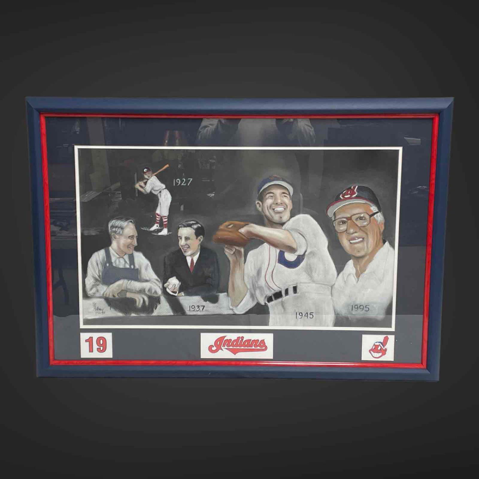 BOB FELLER ONE OFF SIGNED CHALK PAINTING (1 of 13)