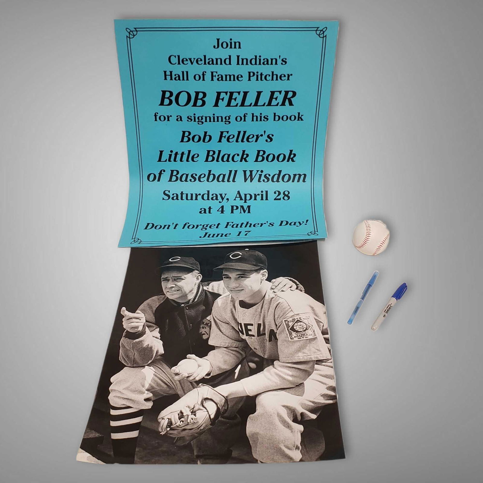 ASSORTED BOB FELLER SIGNATURE RELATED GROUP (1 of 6)