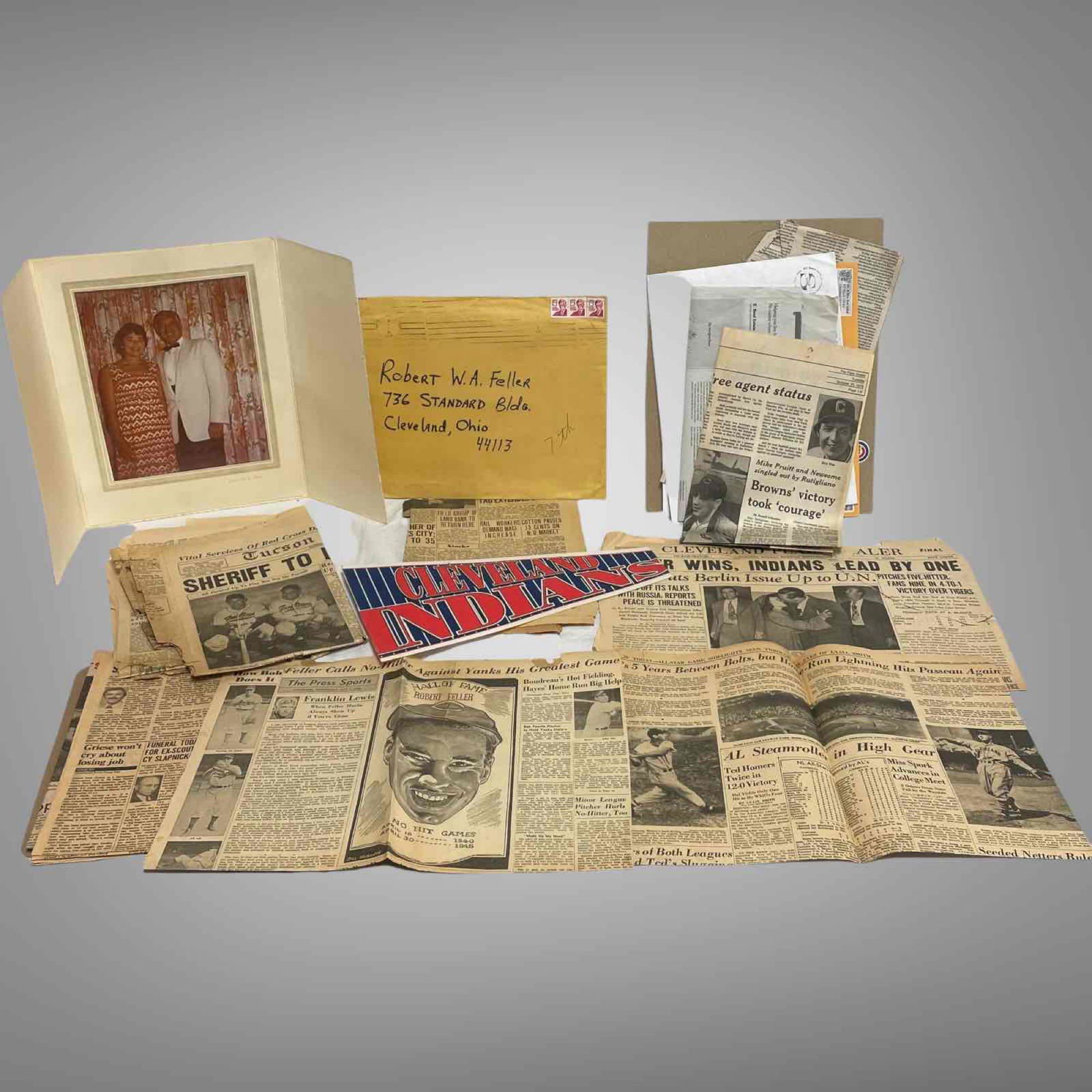 1937-79 NEWSPAPER ARTICLES AND FELLER ASSORTED GROUP (1 of 17)