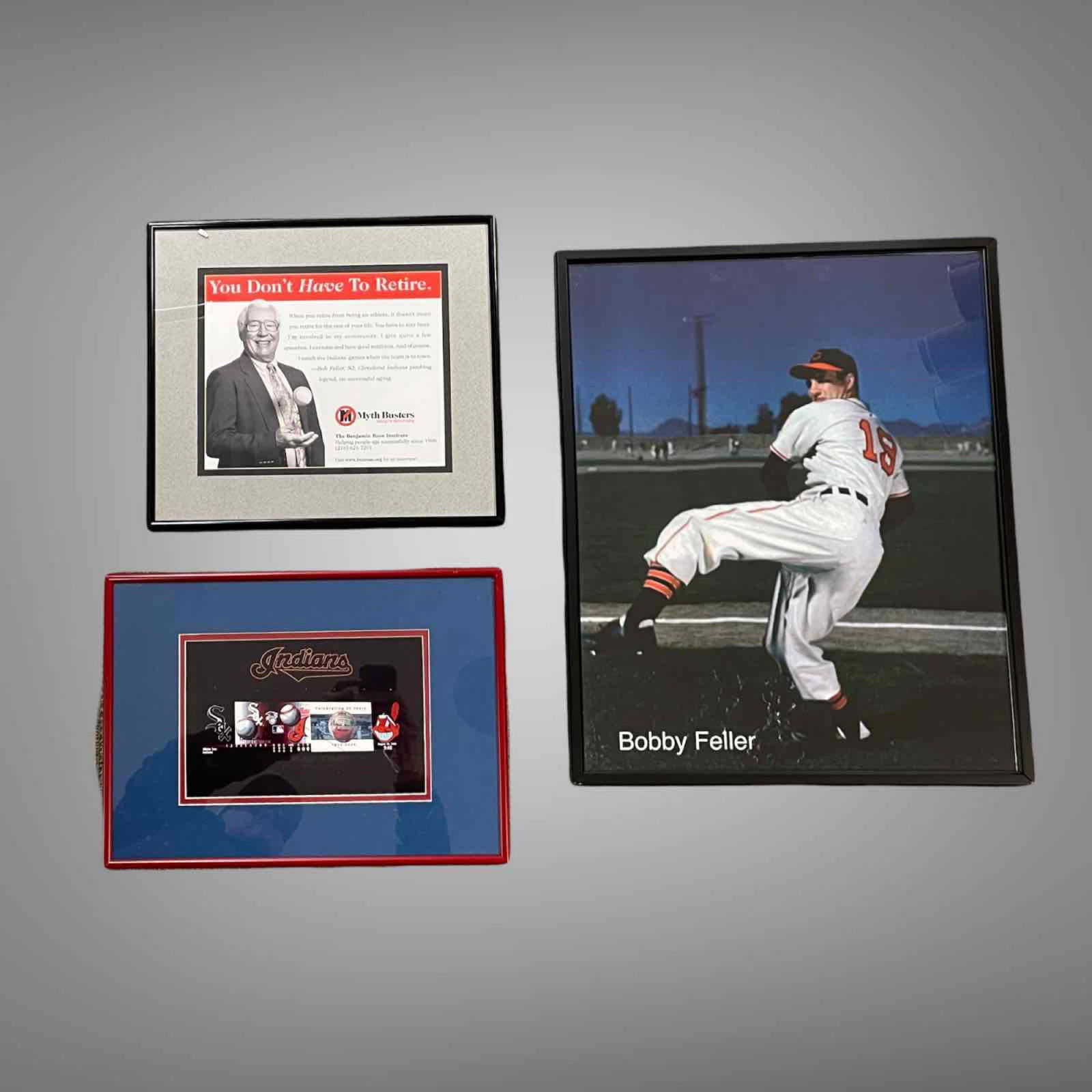 CLEVELAND INDIANS AND BOB FELLER FRAMED PIECES (1 of 10)