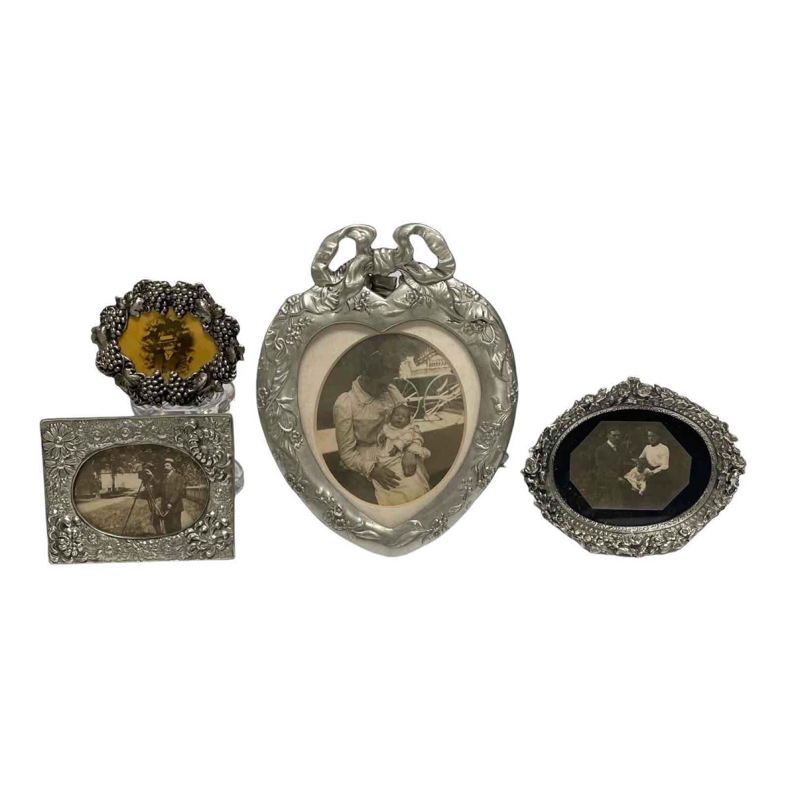 (4) Feller Related Elias Pewter Sterling Frames (1 of 14)
