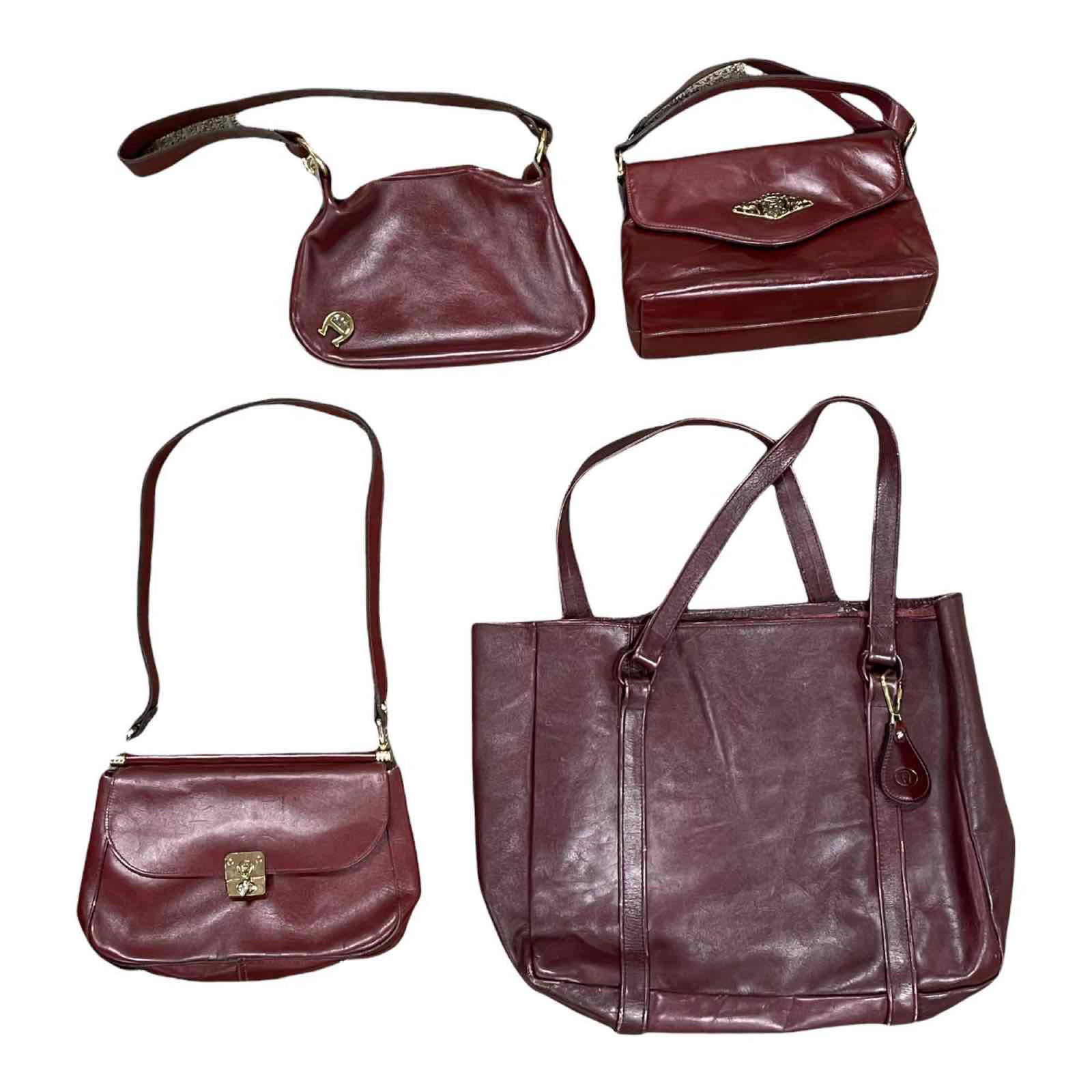 Four Maroon Leather Purses and Bags Etienne Aigner (4) (1 of 20)