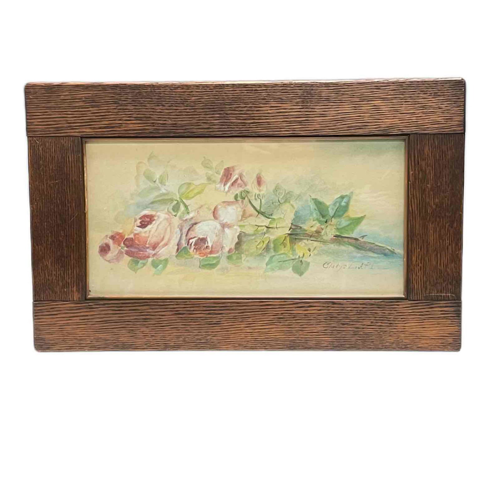 Gladys Floral Still Life Watercolor in 1910 American (1 of 12)