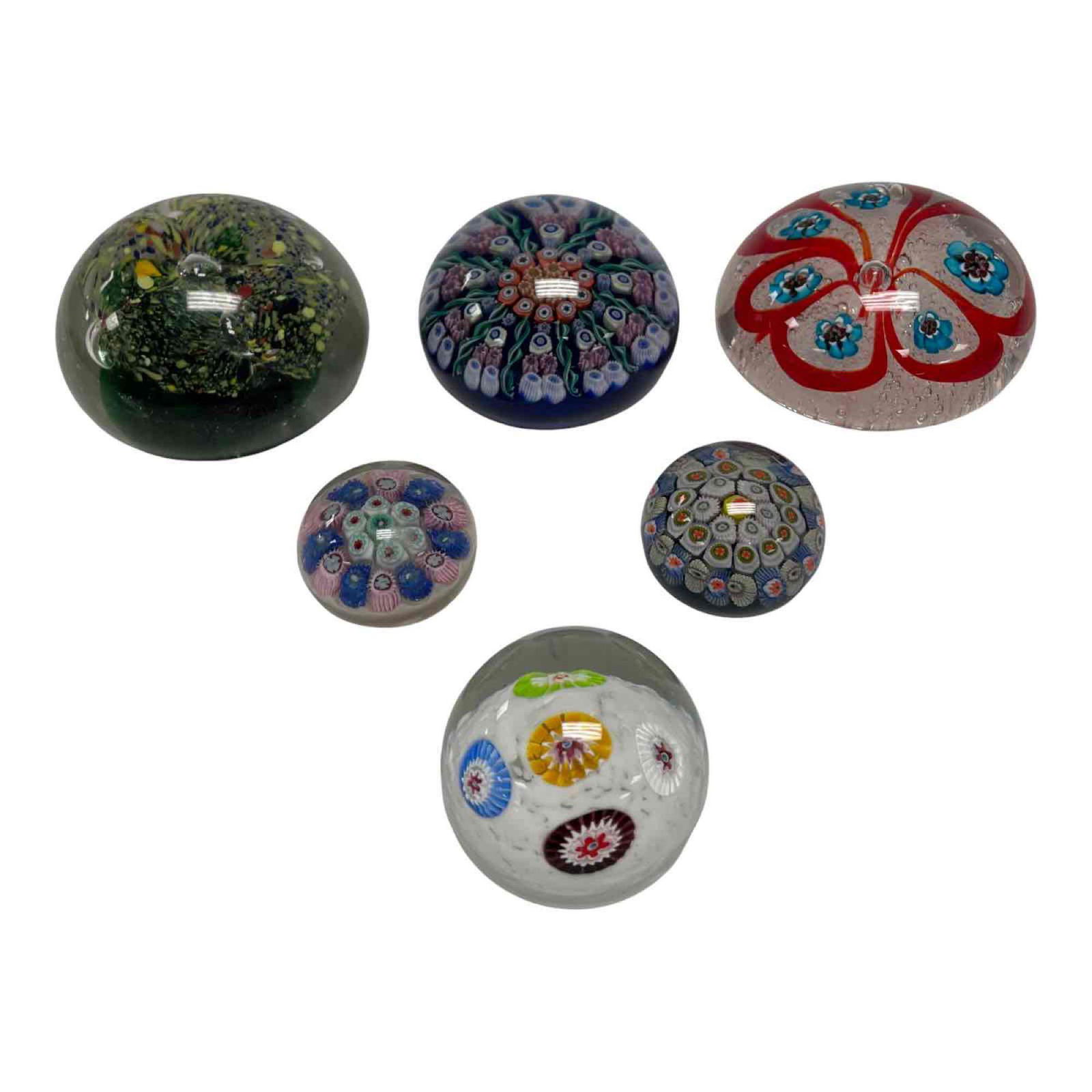 Six Art Glass Millefiori Paperweights and Others (6) (1 of 19)