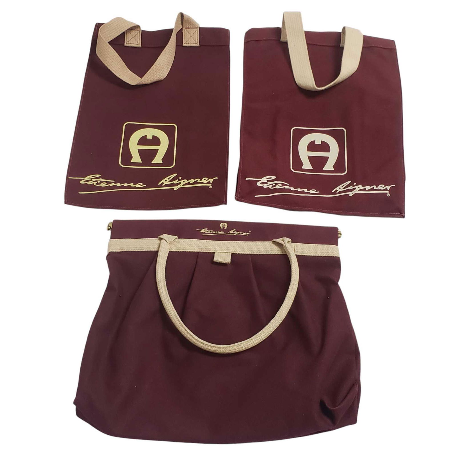 Collection of 3 Etienne Aigner Canvas Tote Bags. (1 of 18)