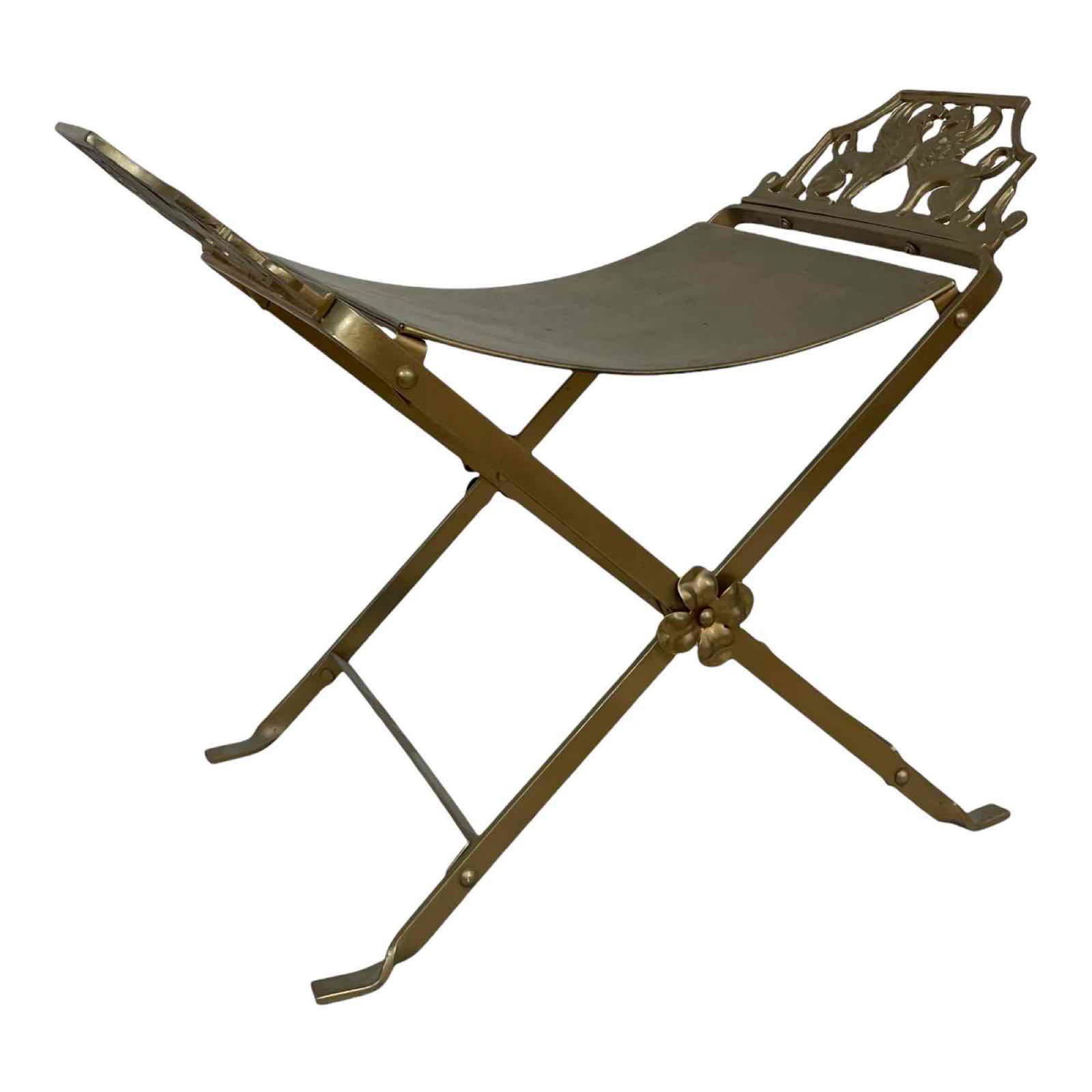 Ornate Cast Metal  Curule Stool (1 of 20)