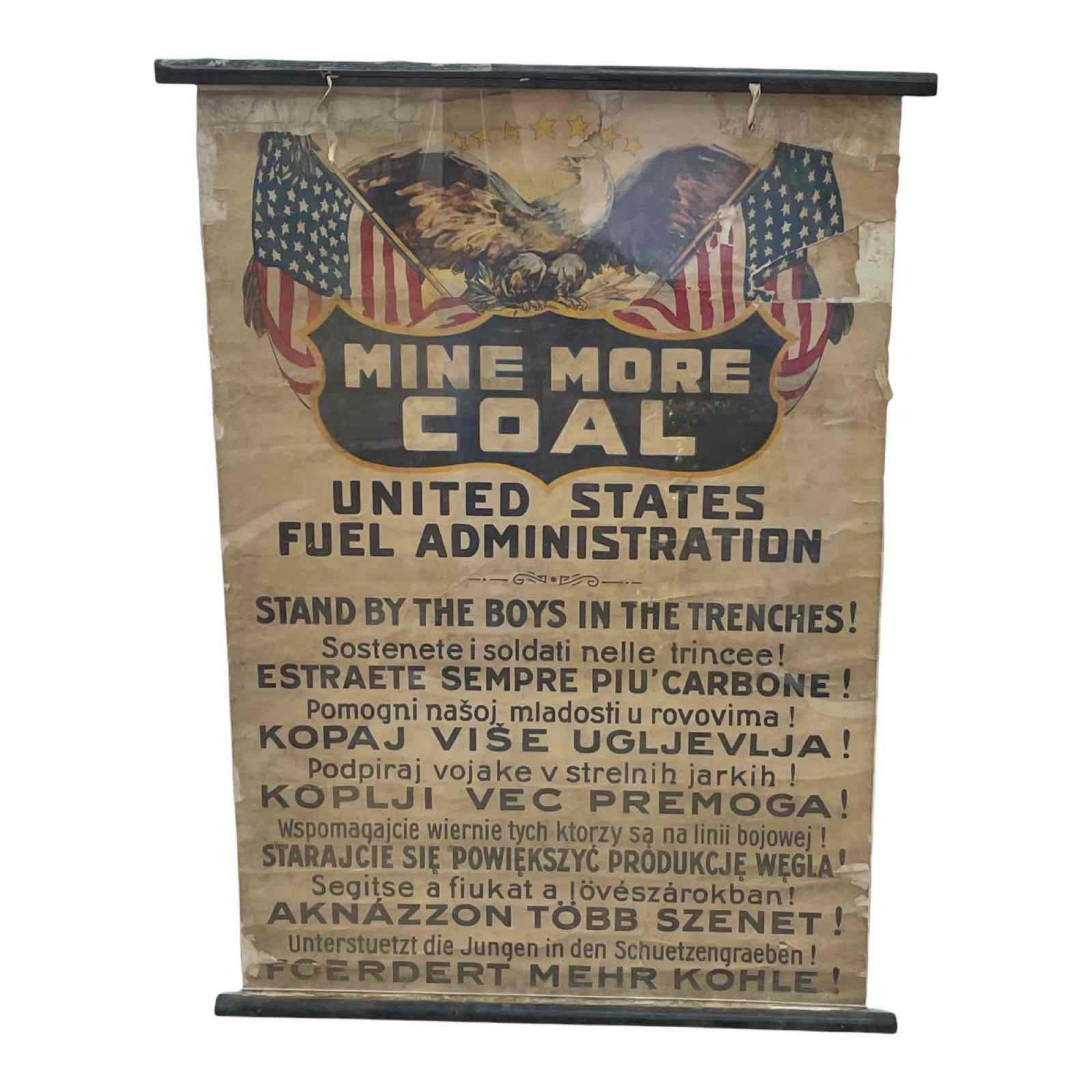 WWI MINE MORE COAL Vintage Poster (1 of 15)