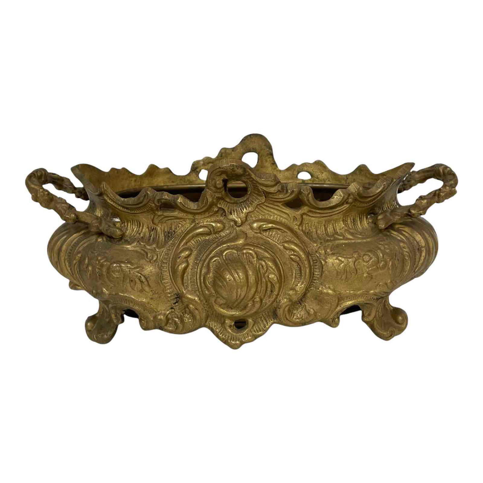 French Rococo Style Footed Bronze Console Bowl or Ferner (1 of 20)