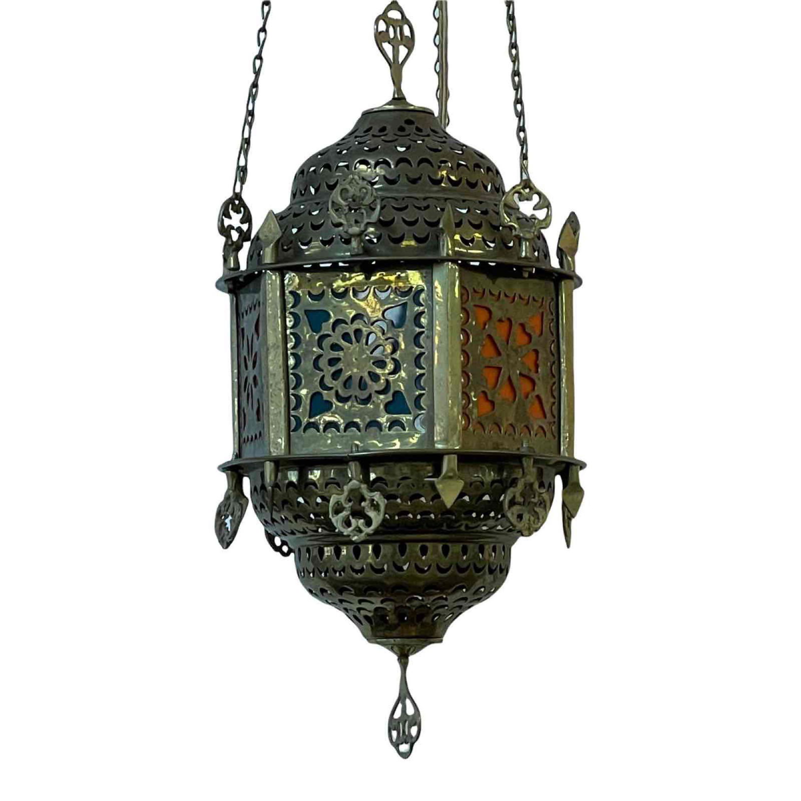 Vintage Brass Moroccan / Syrian  Hanging Fixture (1 of 20)