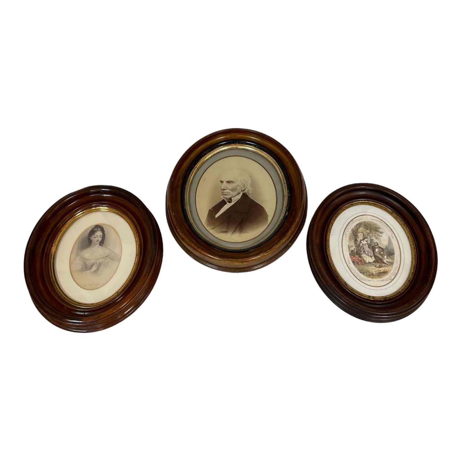 Three (3) American Walnut Oval Deep Well Frames (1 of 20)