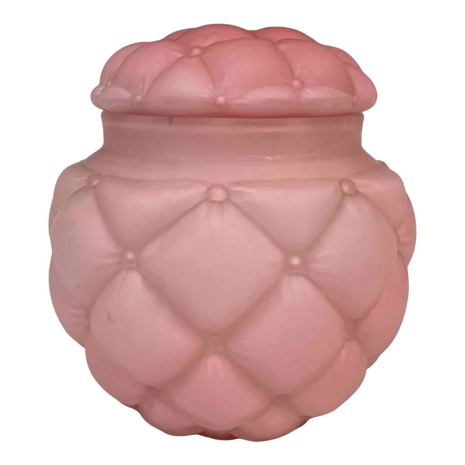 Victorian Diamond Quilted Pink Satin Glass Jar (1 of 16)