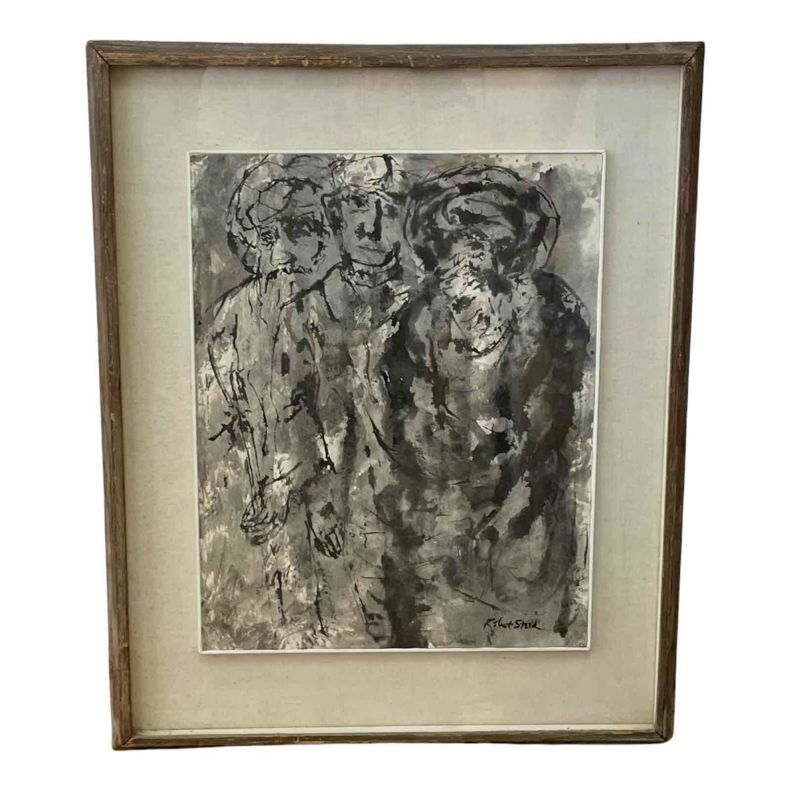 ROBERT STEED Mid Century Pen / Ink - "The Village Elders" (1 of 19)