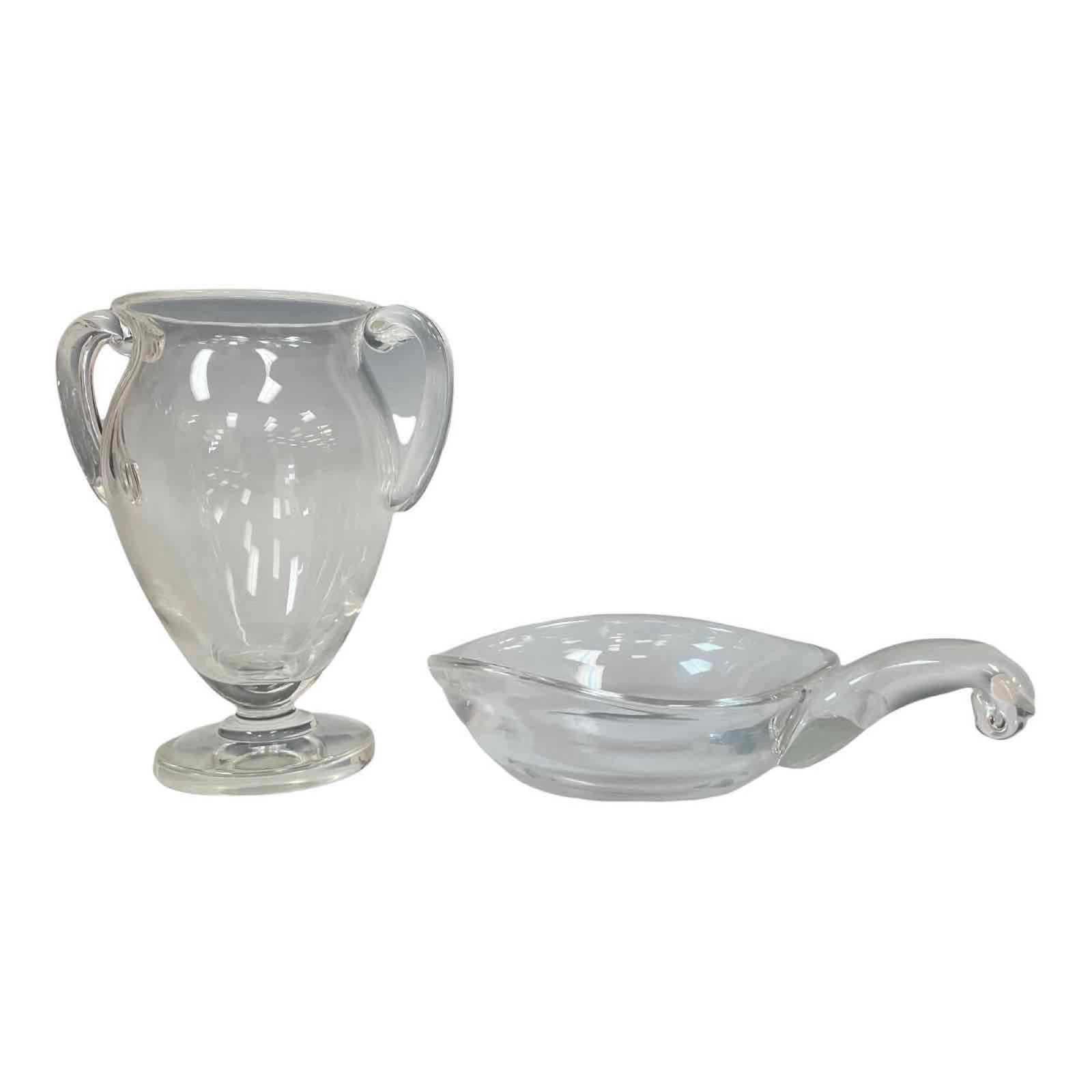 Two (2) Signed Steuben Colorless Art Glass Items (1 of 18)