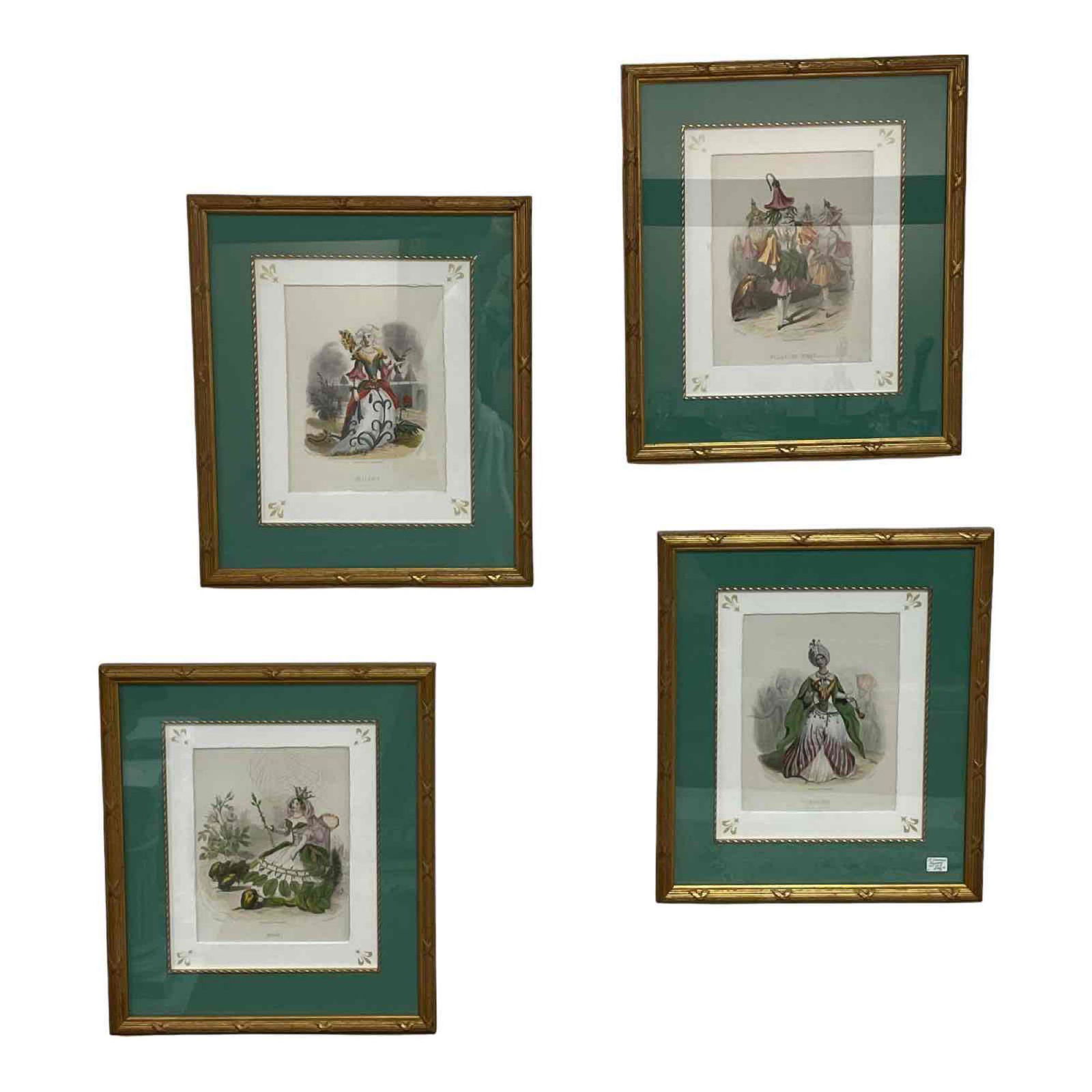 Four Plates from Les Fleurs Animees- J.J. Grandville (1 of 20)