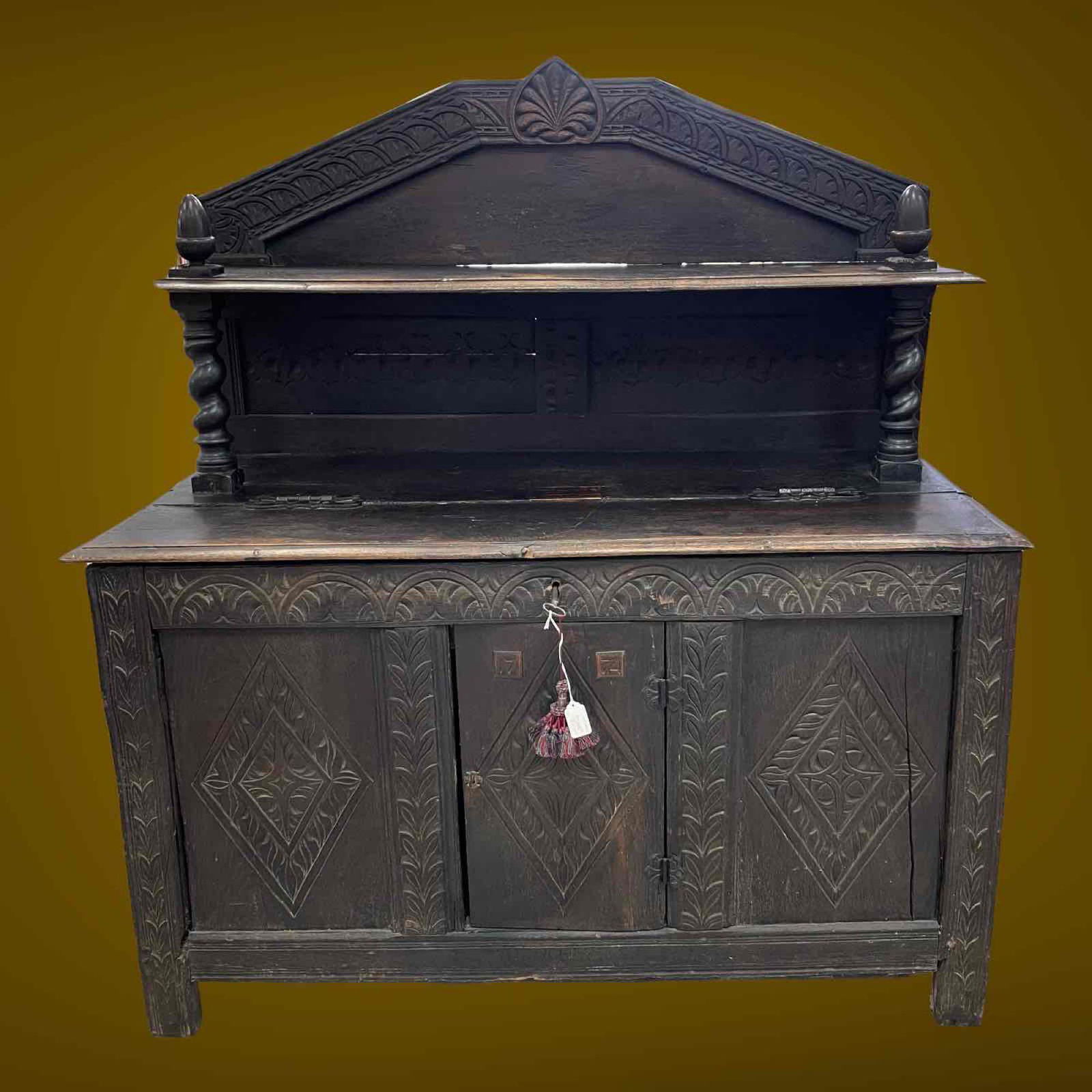 English Carved Oak Cabinet (1 of 20)