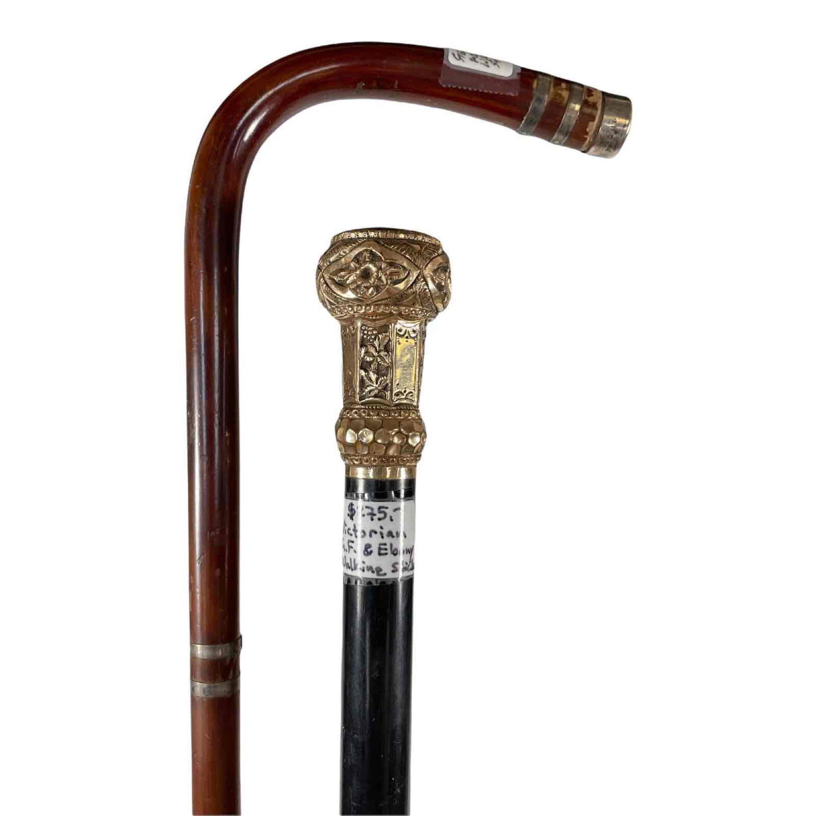 Gold Filled Ebony Performance Stick and Antique Cane (1 of 17)