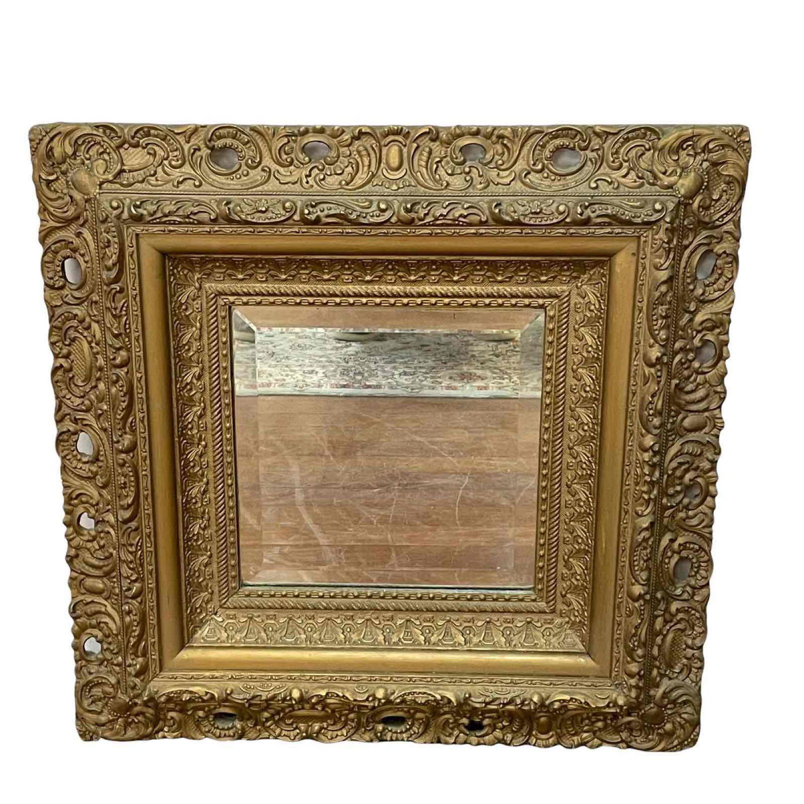 Ornate 19th Century Gold Gilt Gesso Framed Mirror (1 of 17)