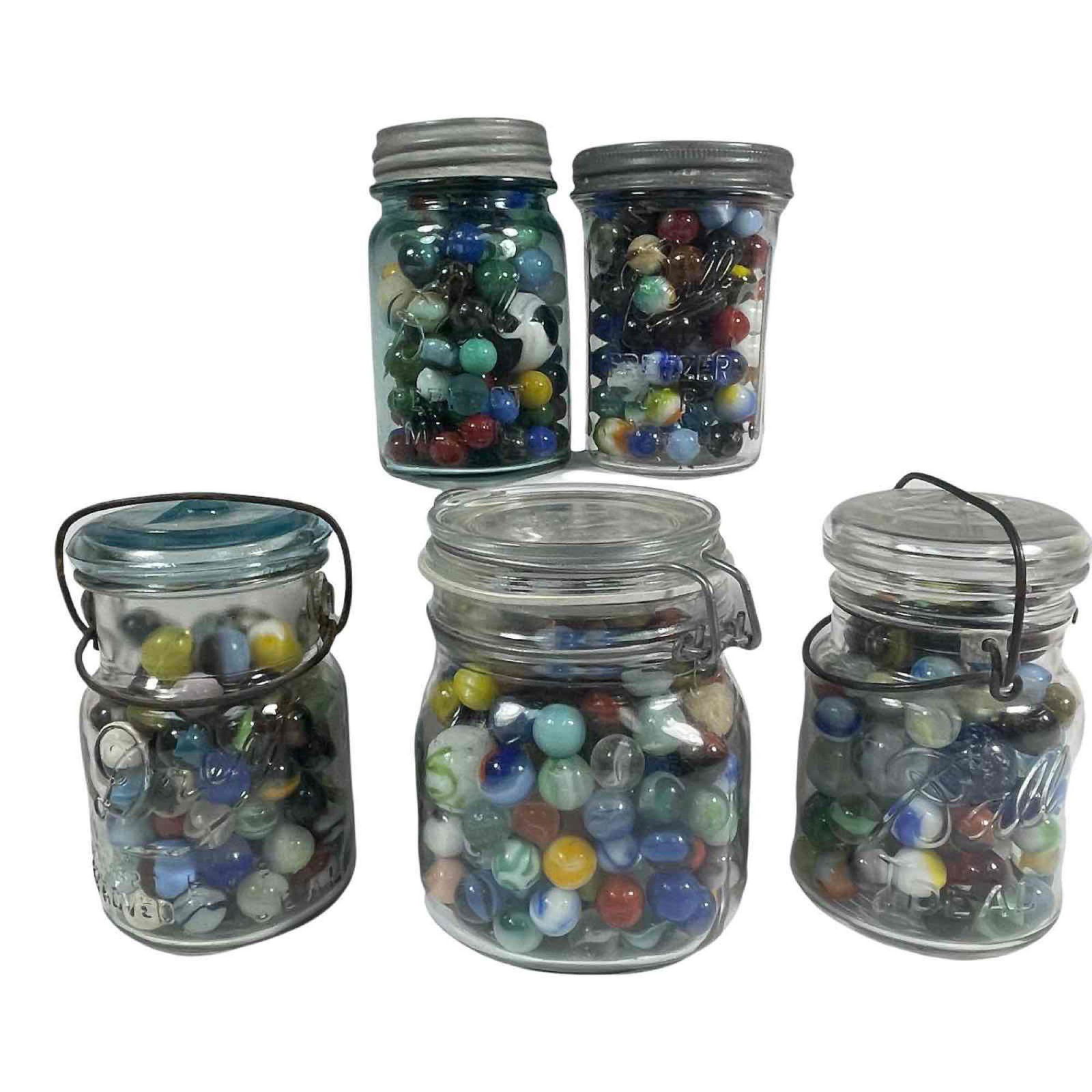 Five (5) Jars of Various Vintage Marbles (1 of 19)