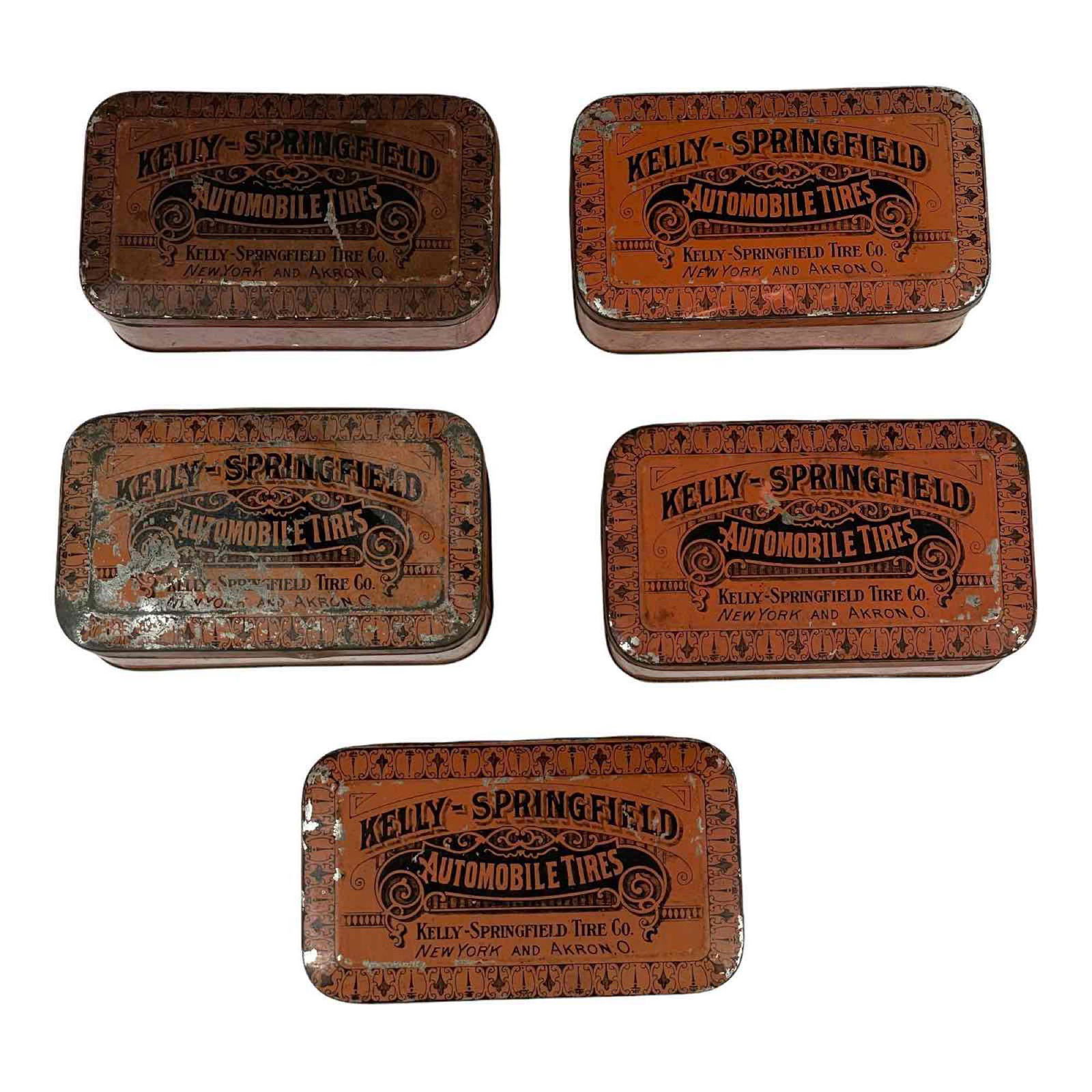 1920's Kelly-Springfield Tire Patch Kit Tins (5) (1 of 16)
