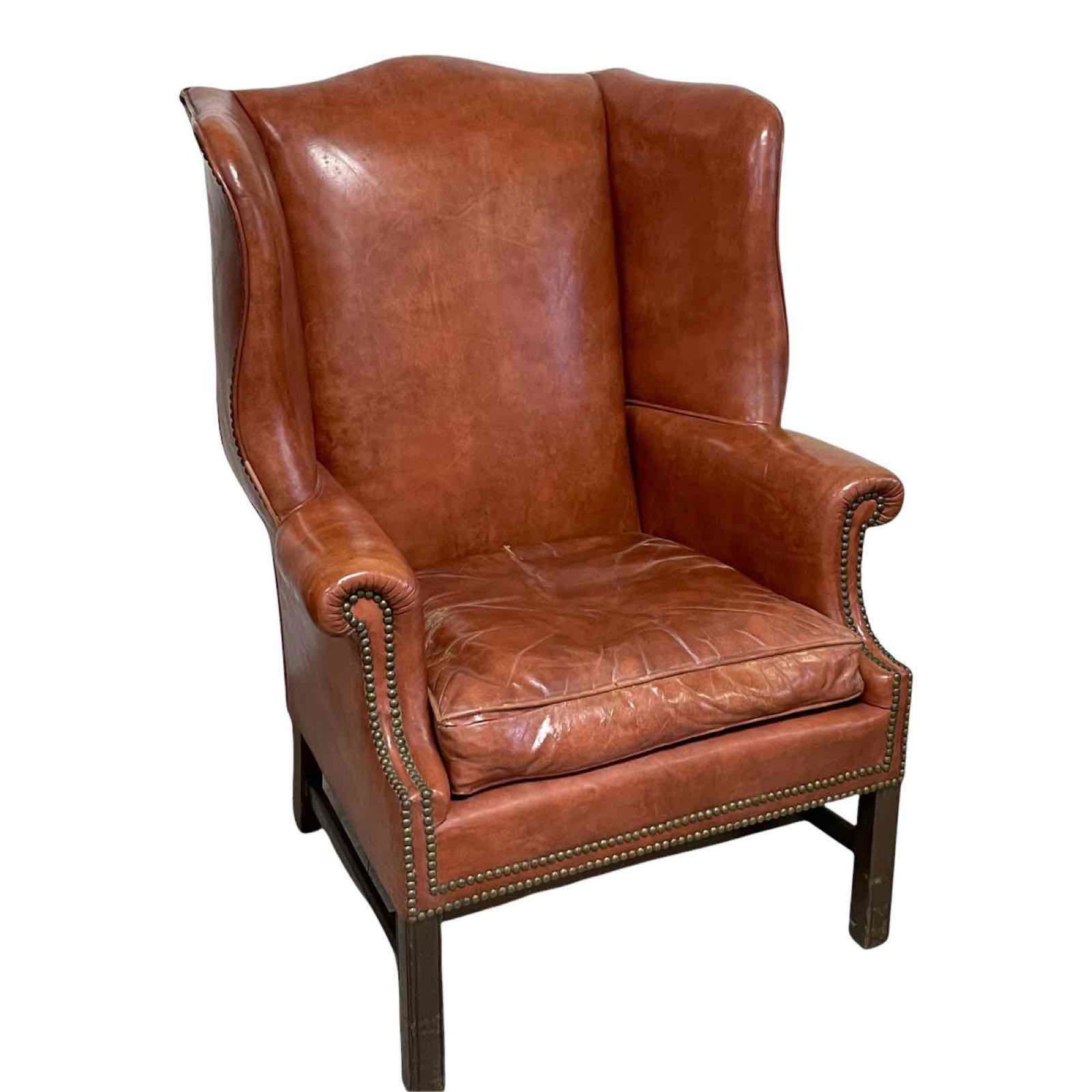 Georgian Style Leather Wingback Chair (1 of 20)