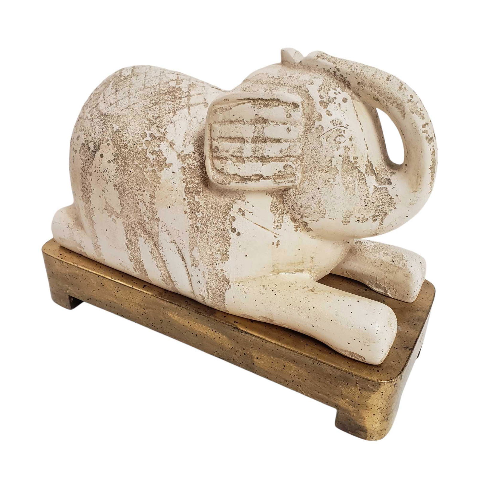 Elephant Sculpture on Rectangular Gold Base (1 of 8)