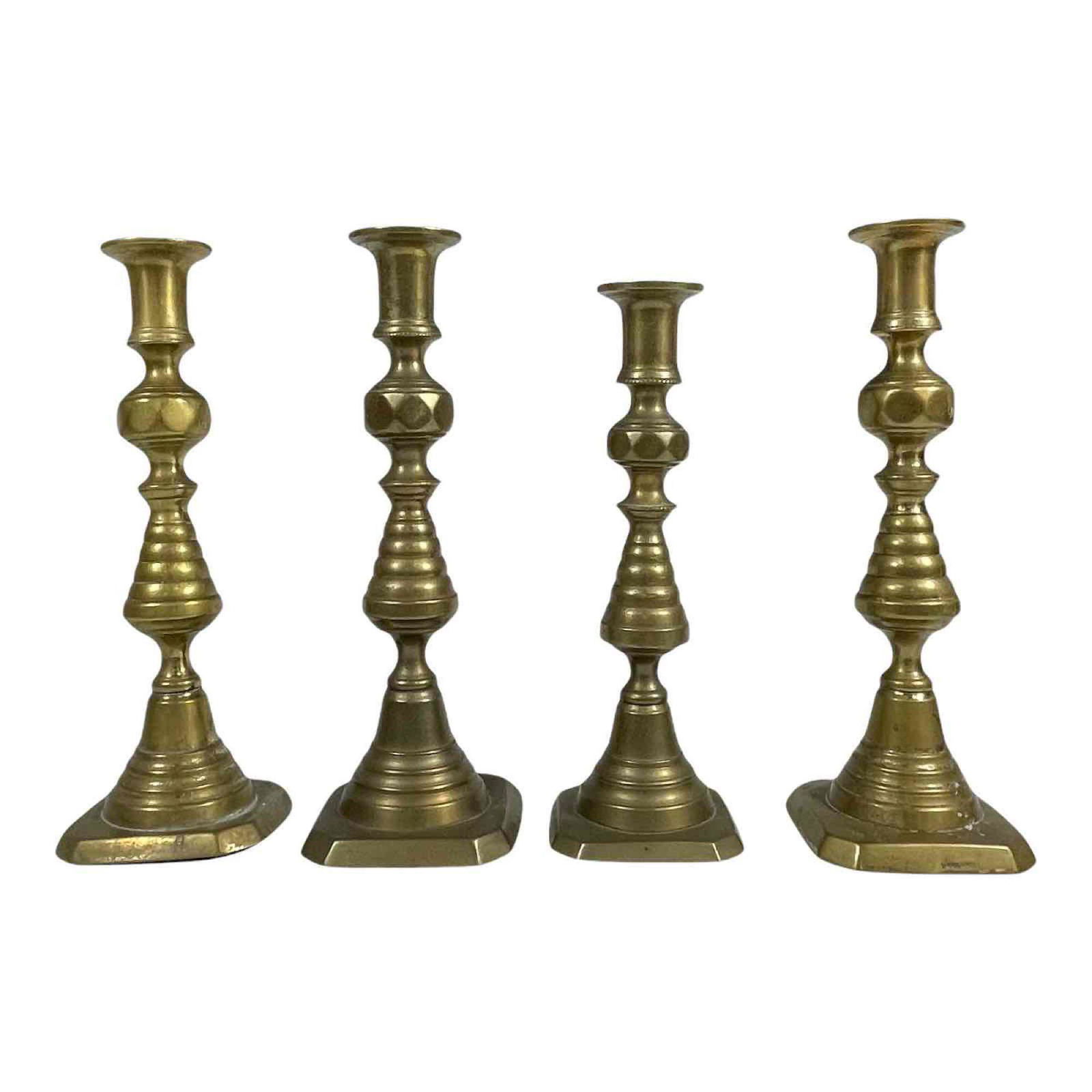 Four 19th Century Push Up Candlesticks (4) (1 of 20)