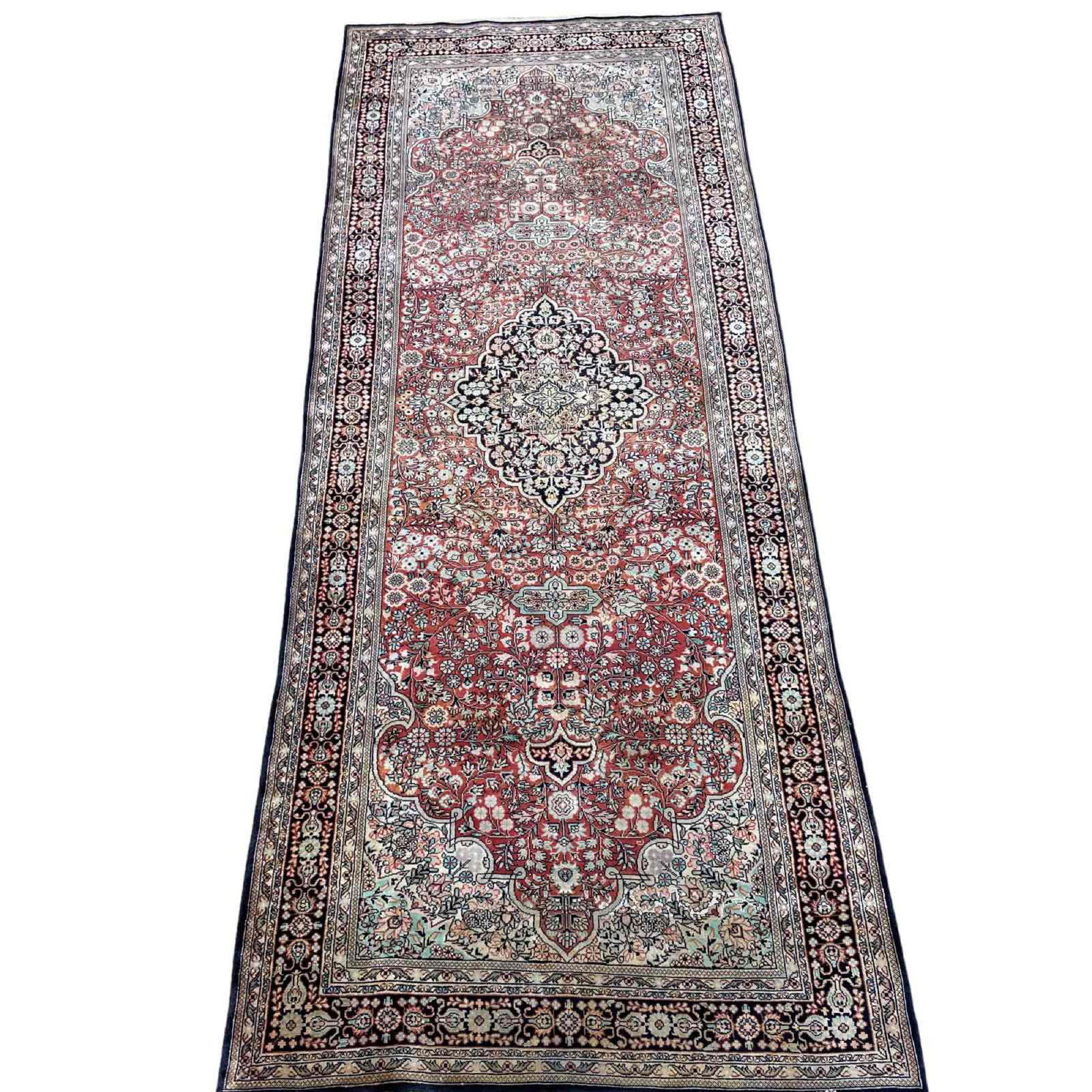 Fine Hand Knotted Cashmere Silk Hall Carpet Runner (1 of 17)