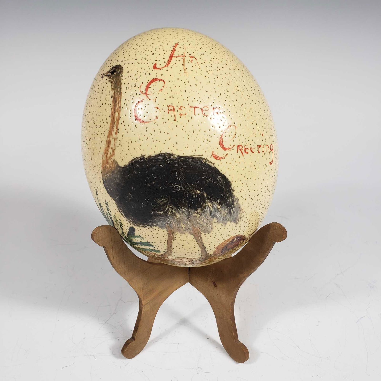 Ostrich Egg Easter Egg on Display Stand (1 of 4)