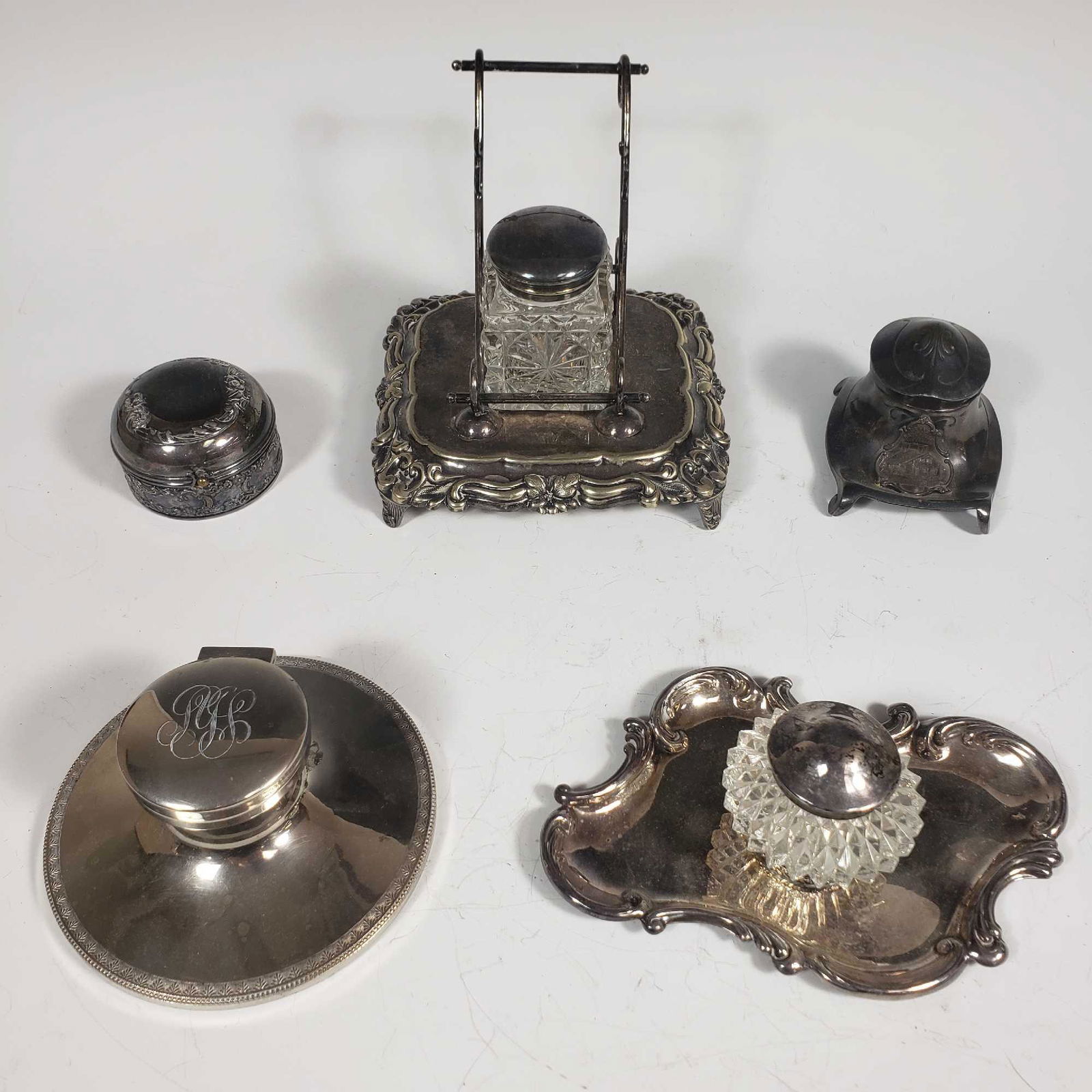 Collection of Five Vintage Inkwells (5) (1 of 18)