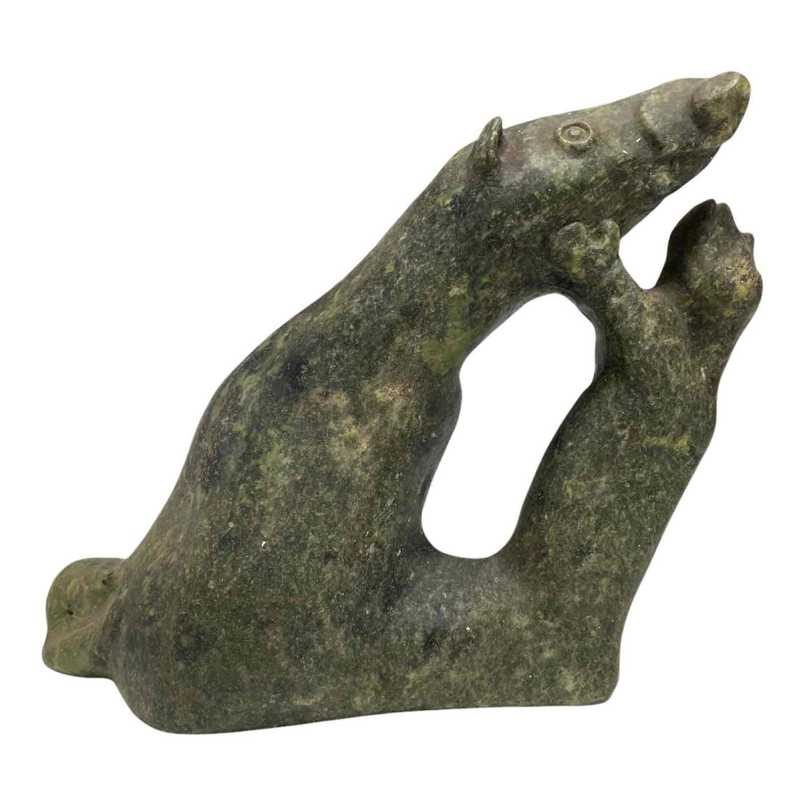 MCM Craved Jade Hippo and Human Sculpture 8.25" Tall (1 of 20)